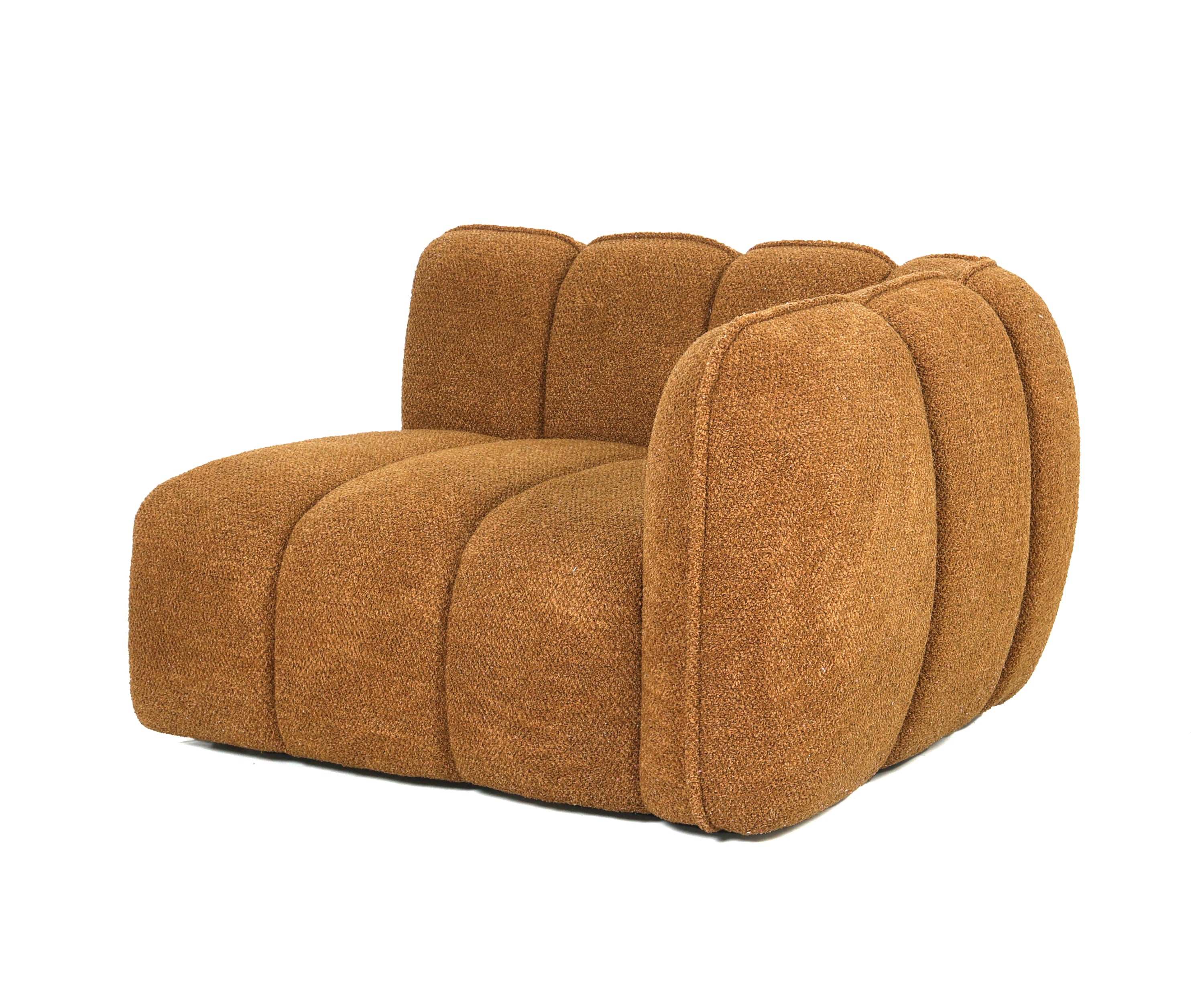Bouclé Upholstered Channel-Tufted Sofa