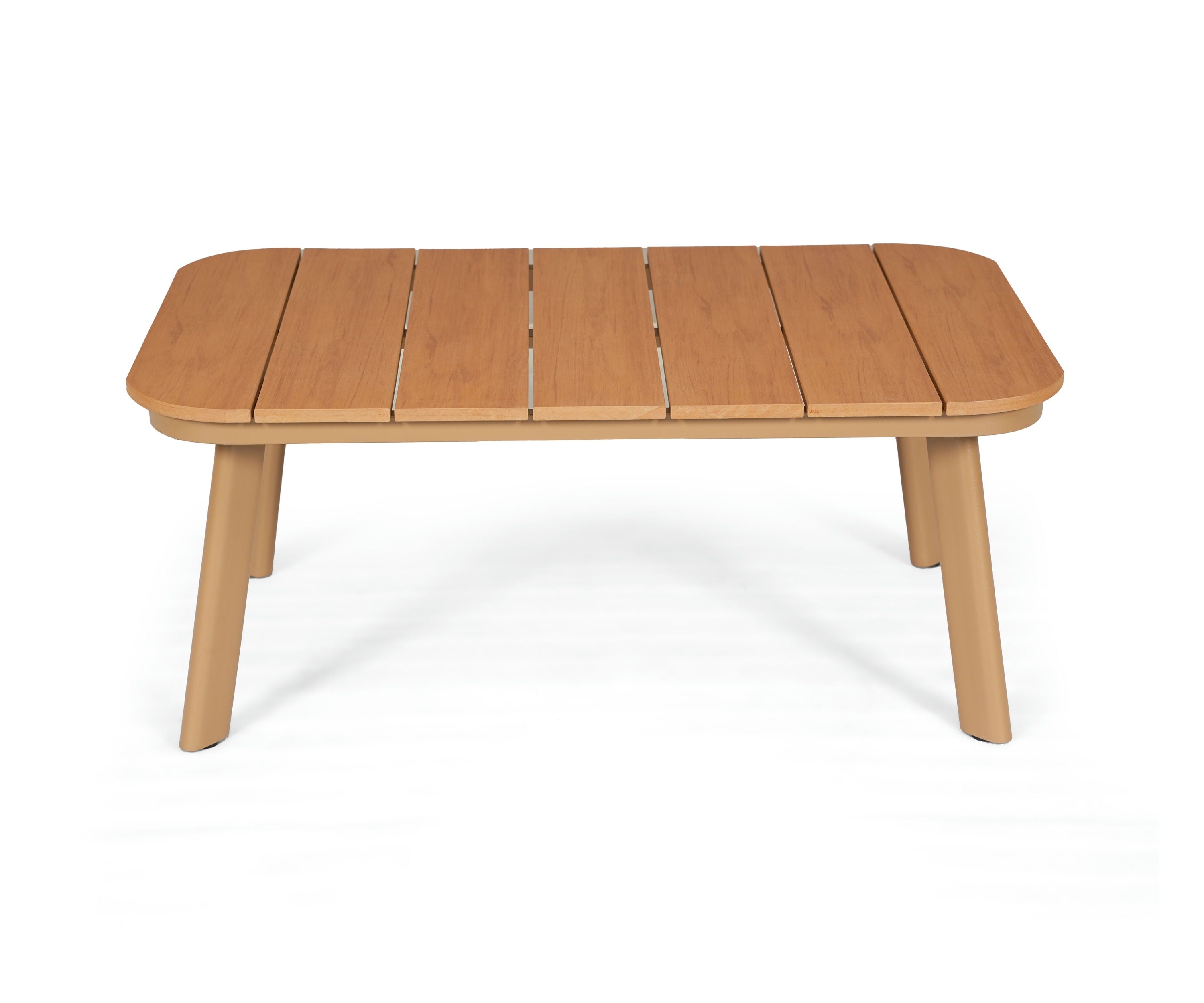 Wood Finish Metal Coffee Table