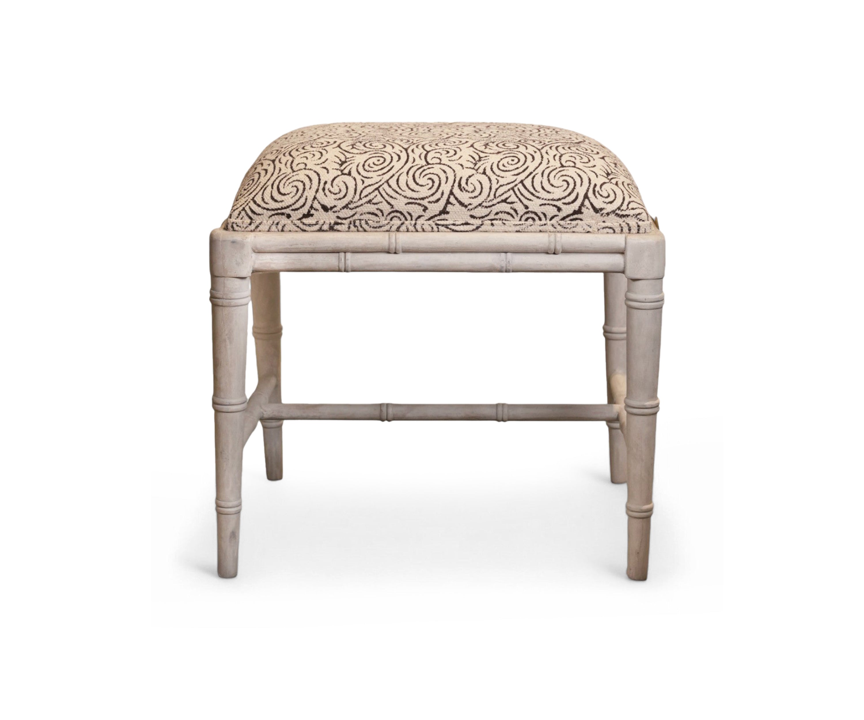Printed Durrie Bamboo Stool
