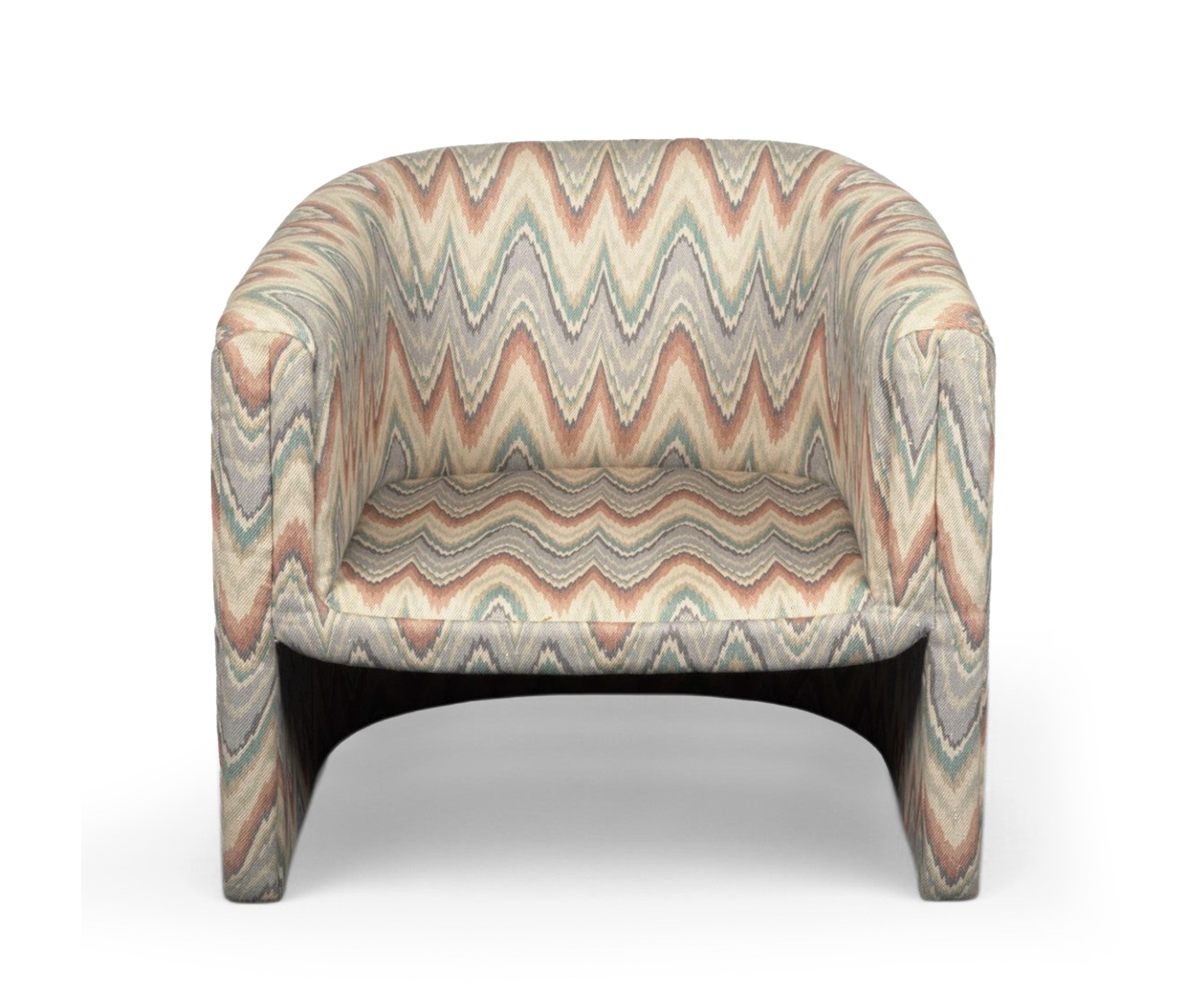 Chevron Printed Cotton Accent Arm Chair