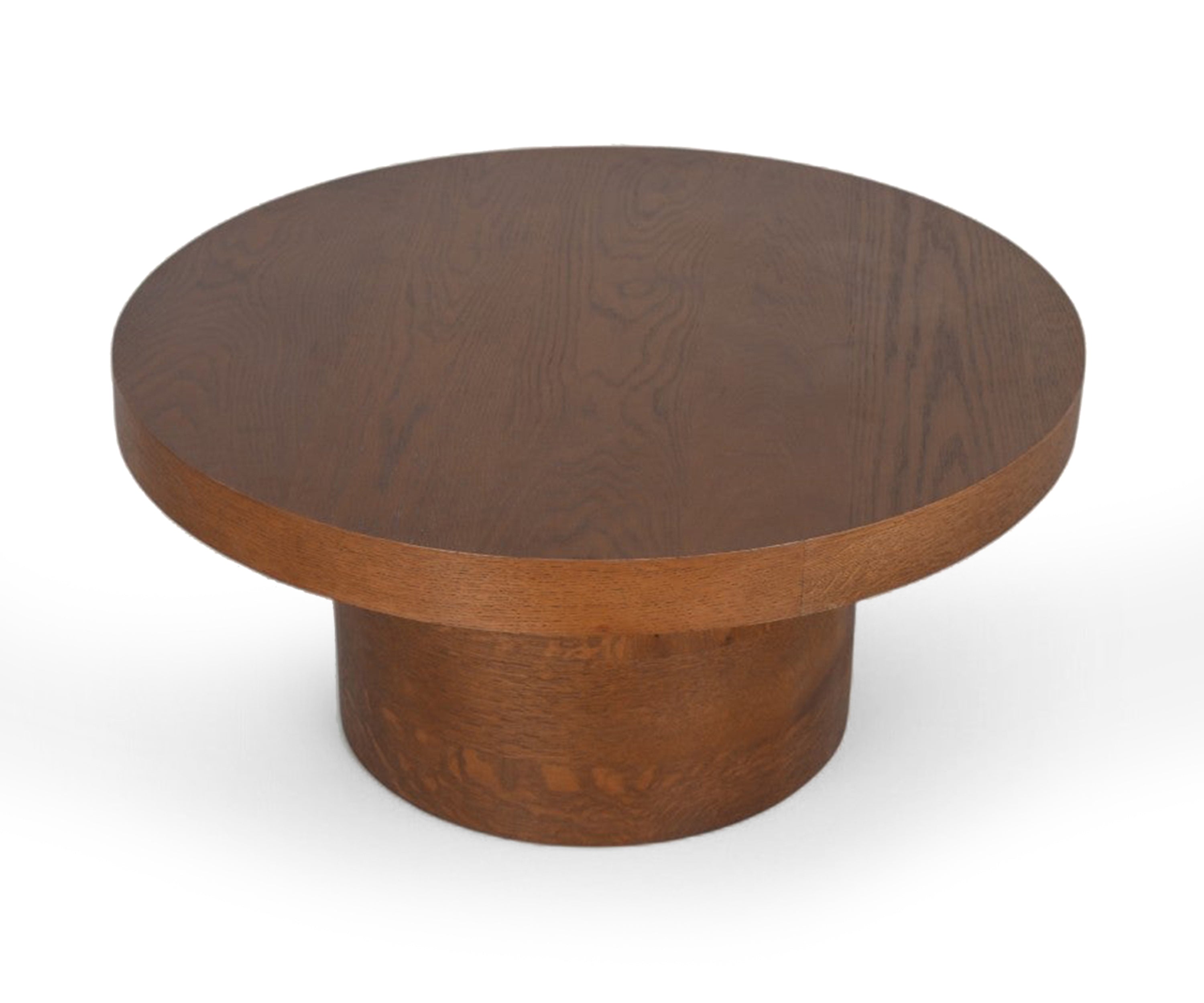 Oak Pedestal Round Coffee Table