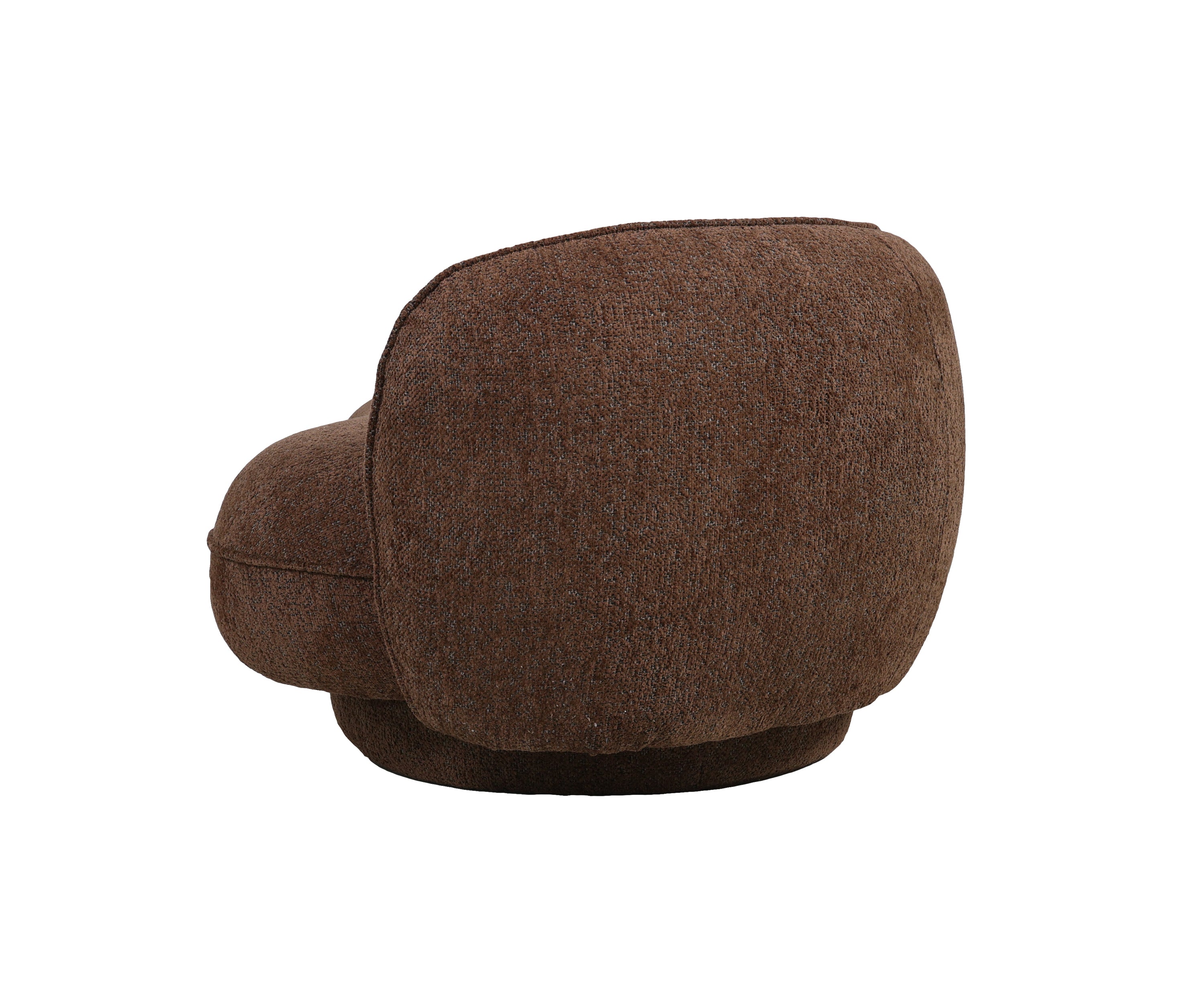 Deep Brown Bouclé Upholstered Curved Sofa