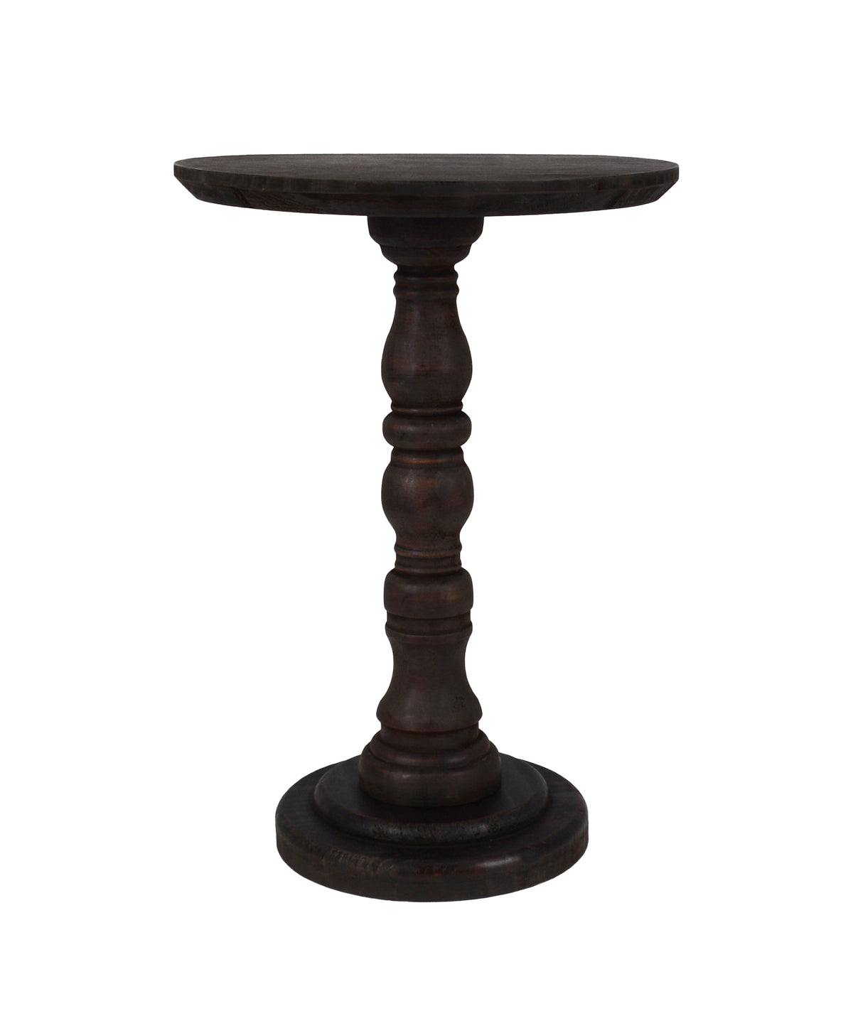 Round Turned Baluster Pedestal Accent Table