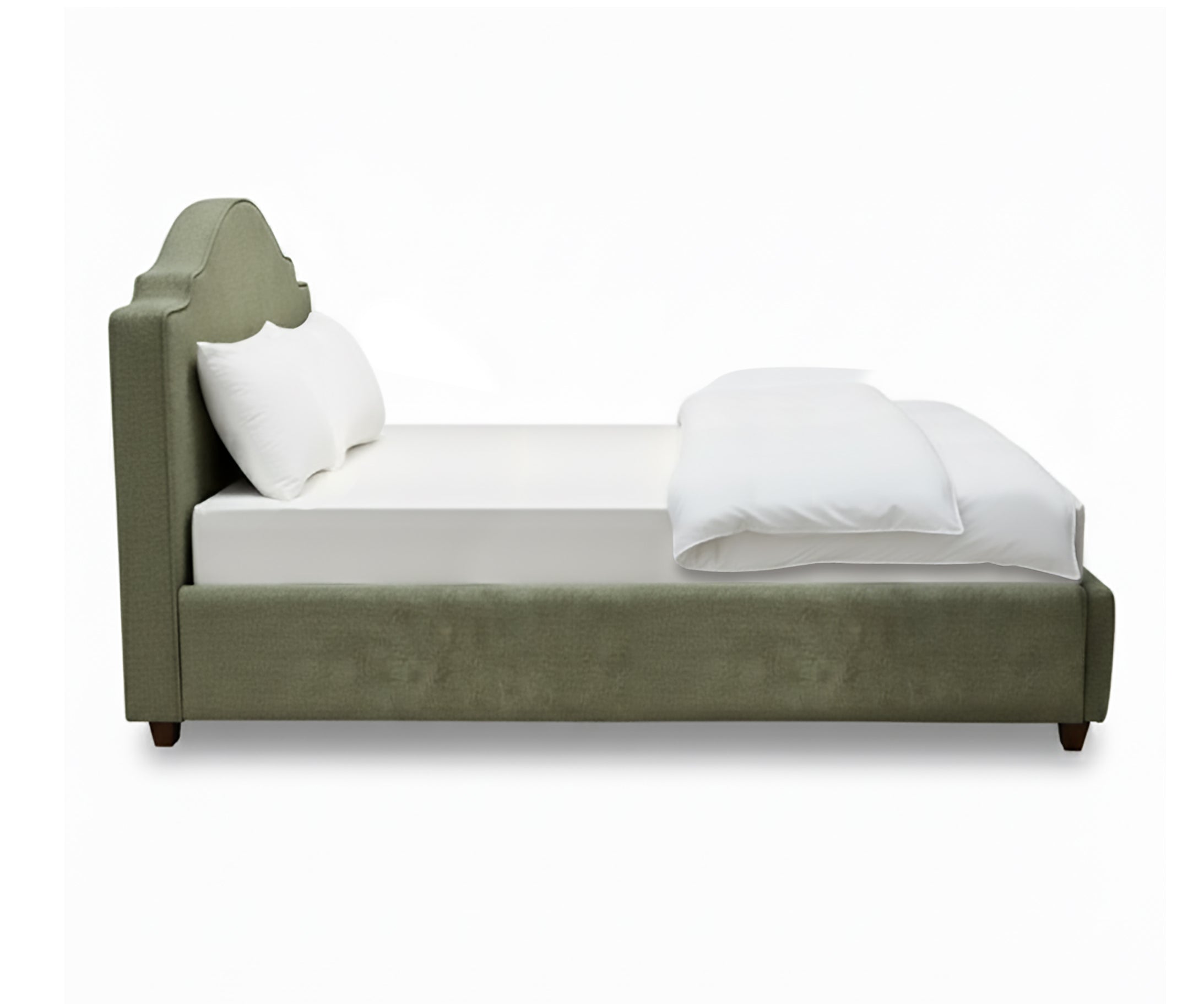 Camille Upholstered Acacia Wood Bed