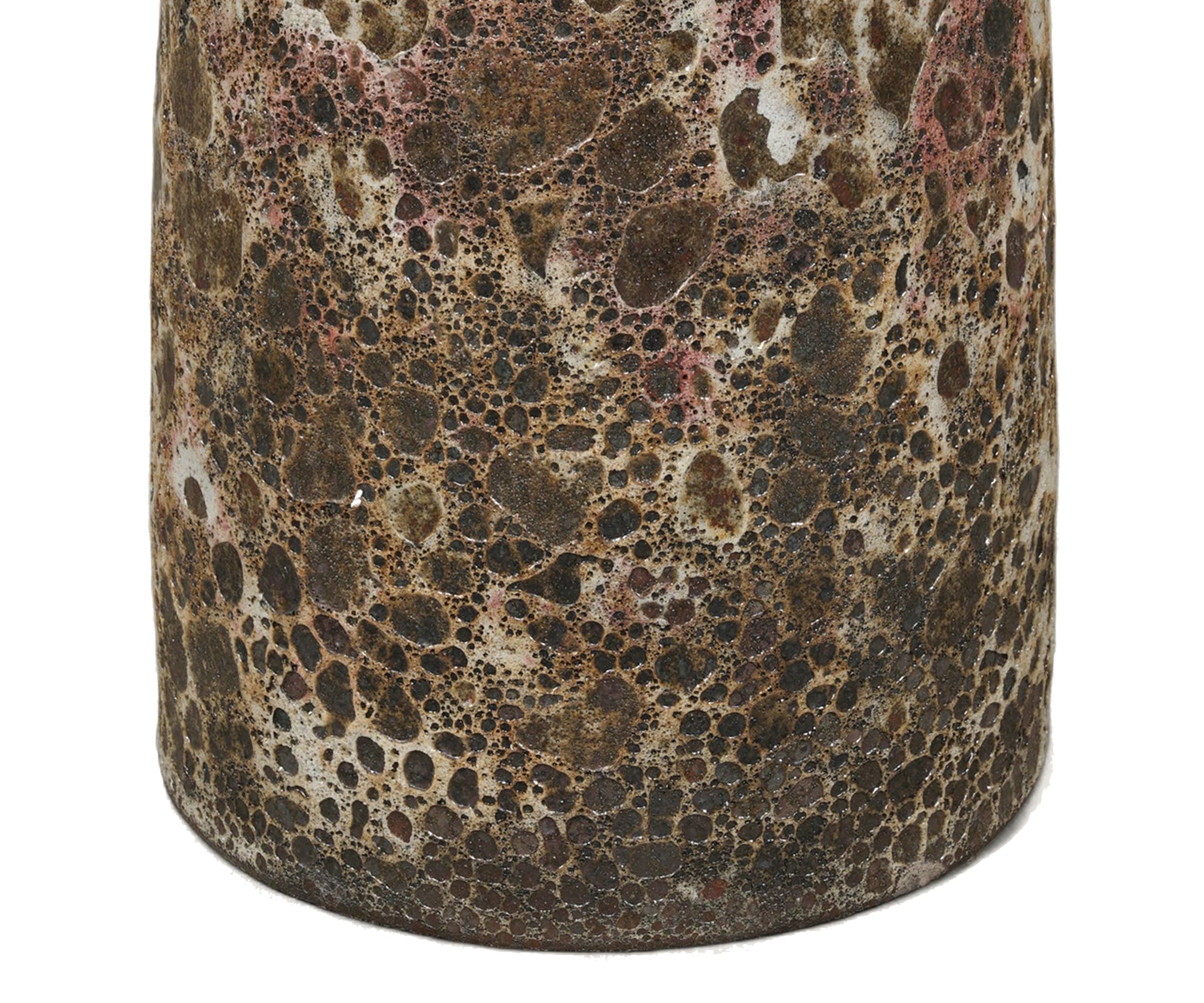 Ivory Marble Side Table with Textured Metal Pedestal Base