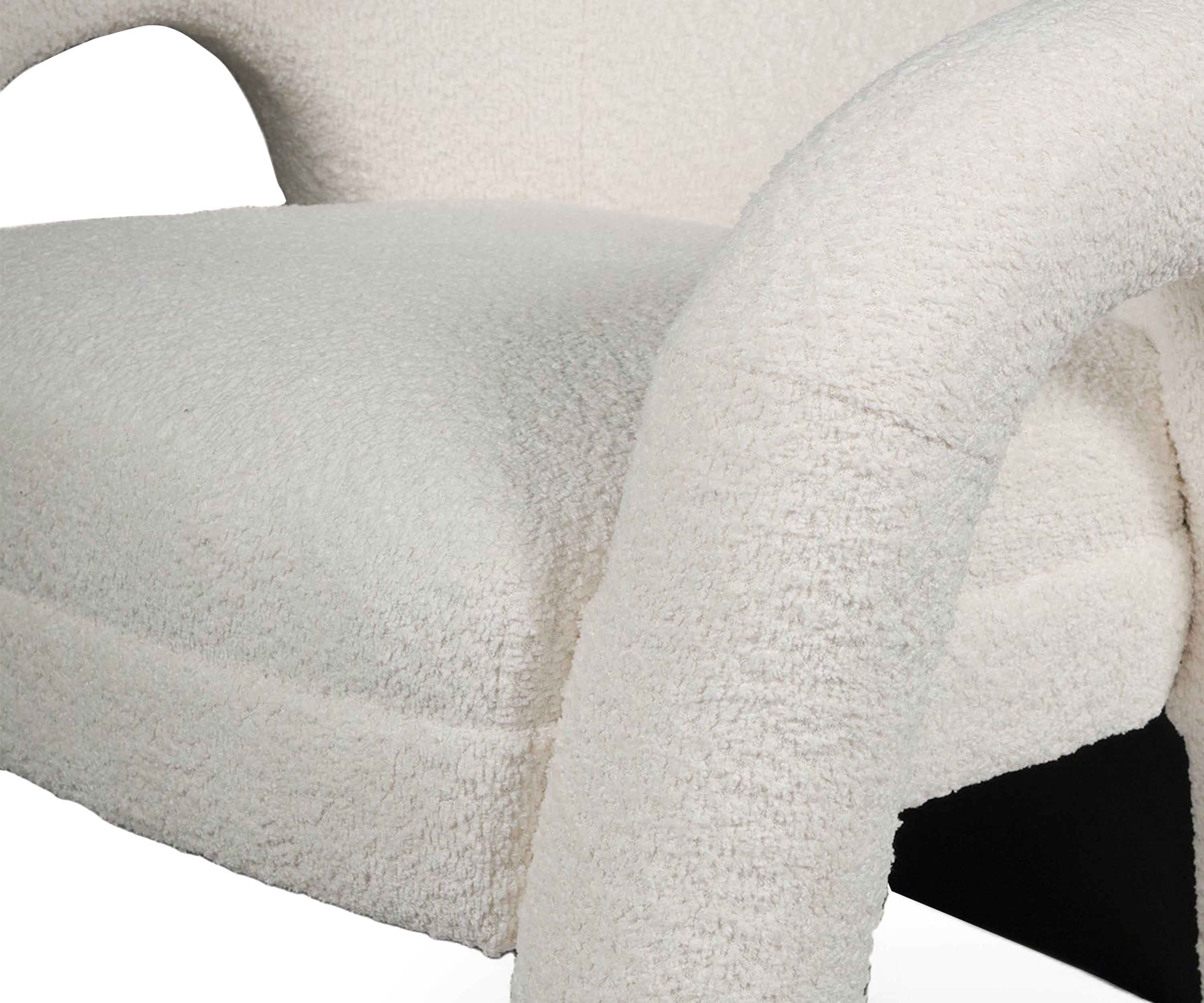 Arch Frame Ivory Bouclé Accent Chair