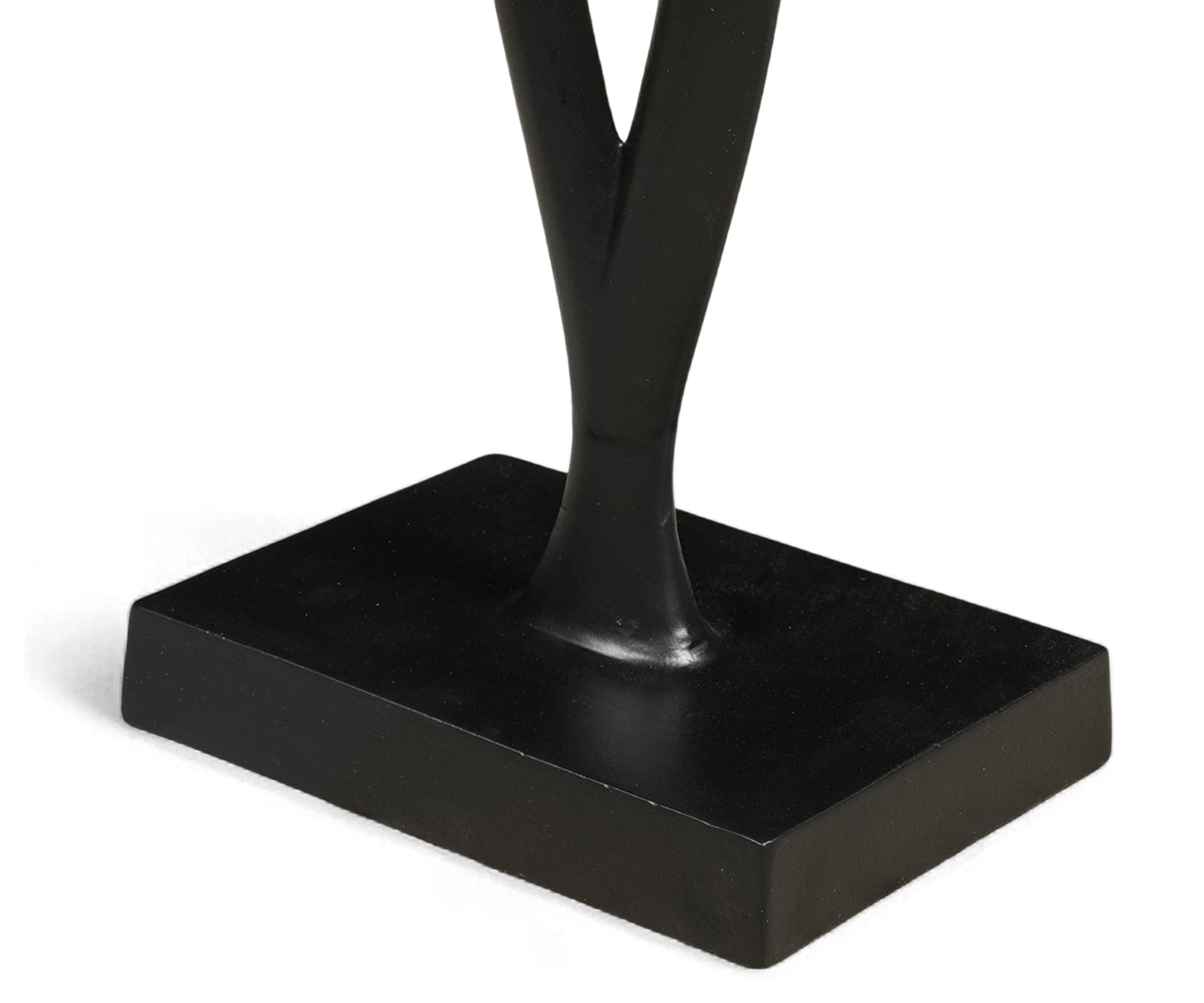 Black Metal Drink Table with Abstract Sculptural Base