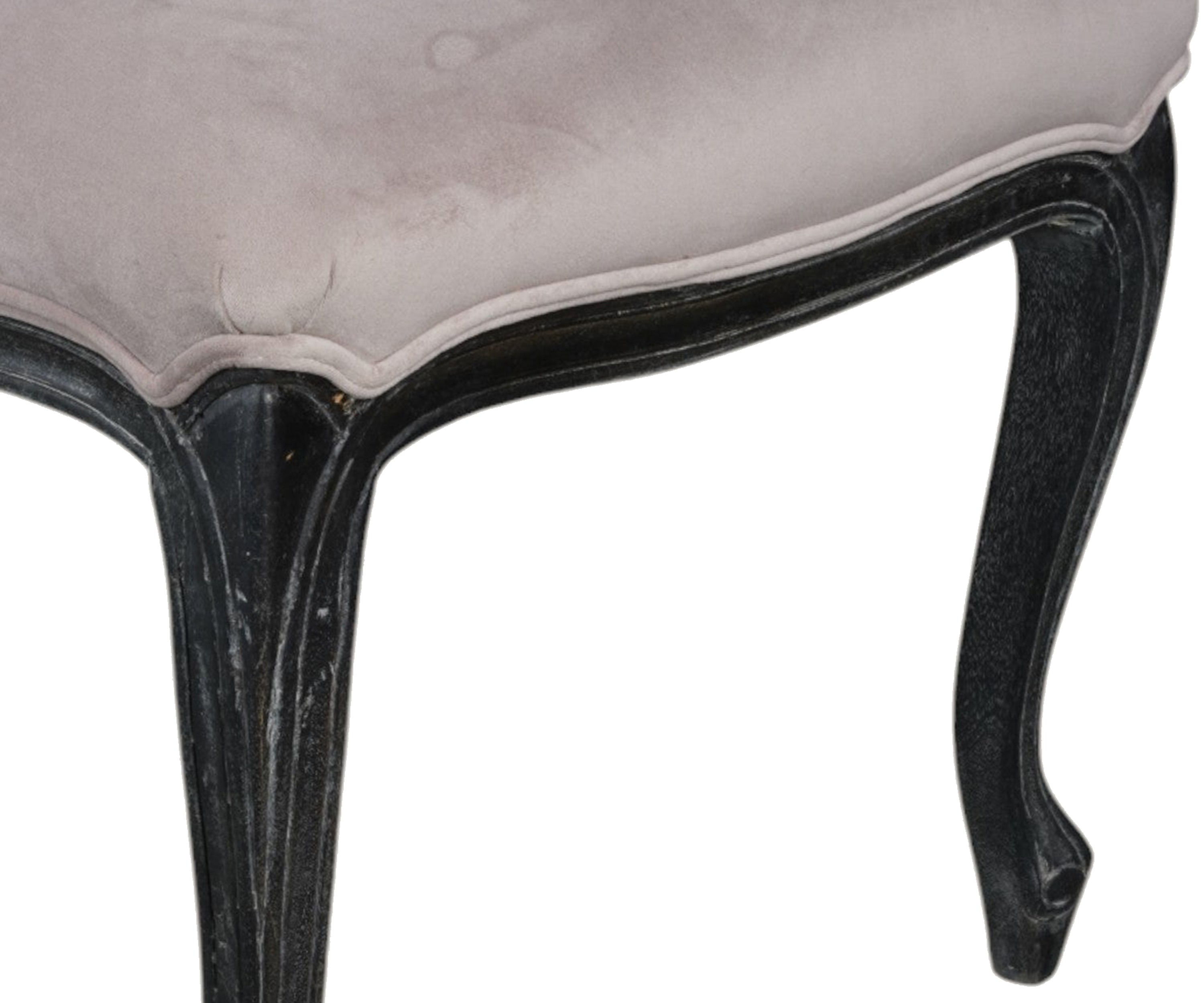 Vintage pink Velvet Bed Bench with Black Wooden Legs