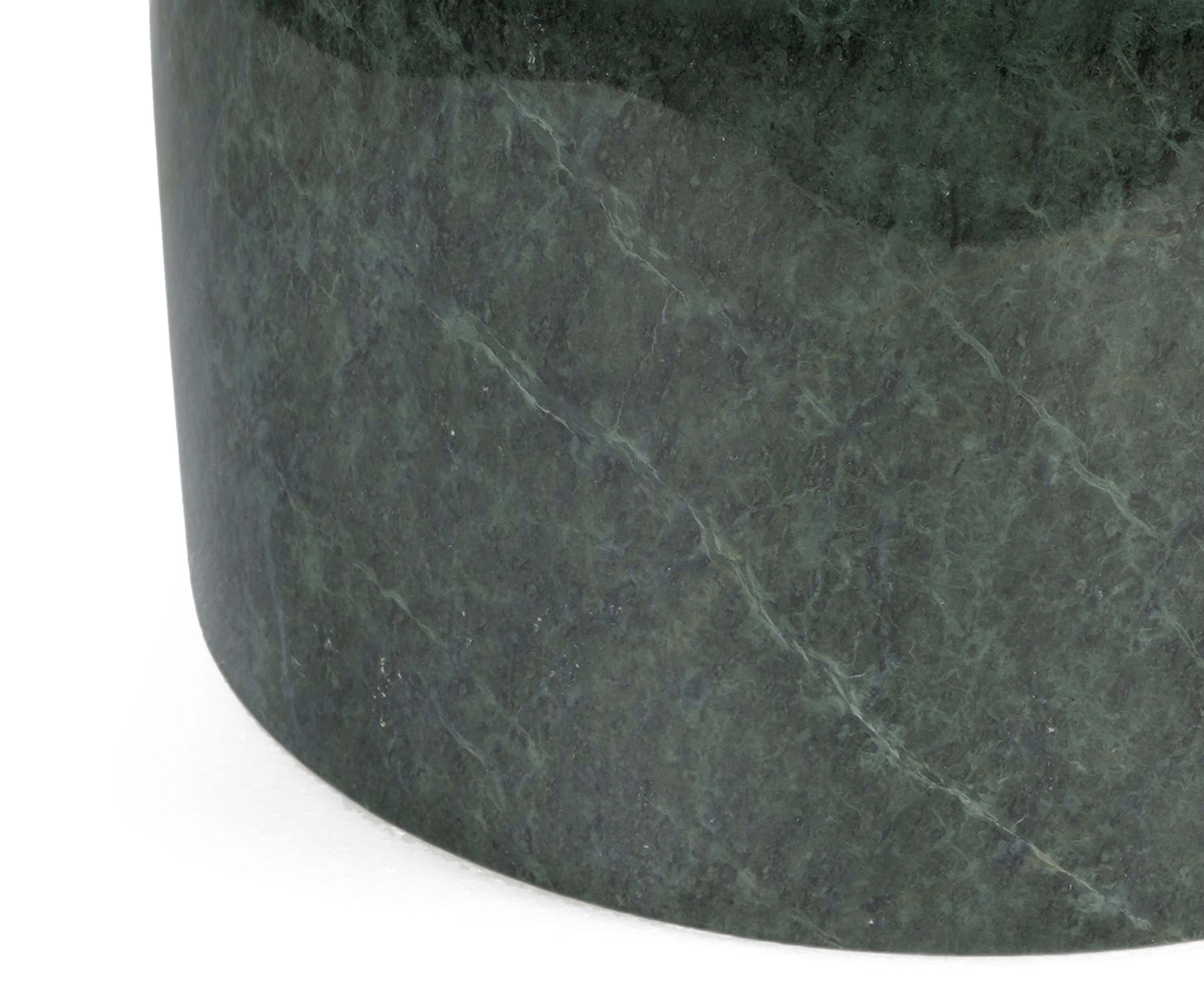 Green Marble Side Table with Sculptural Totem Base