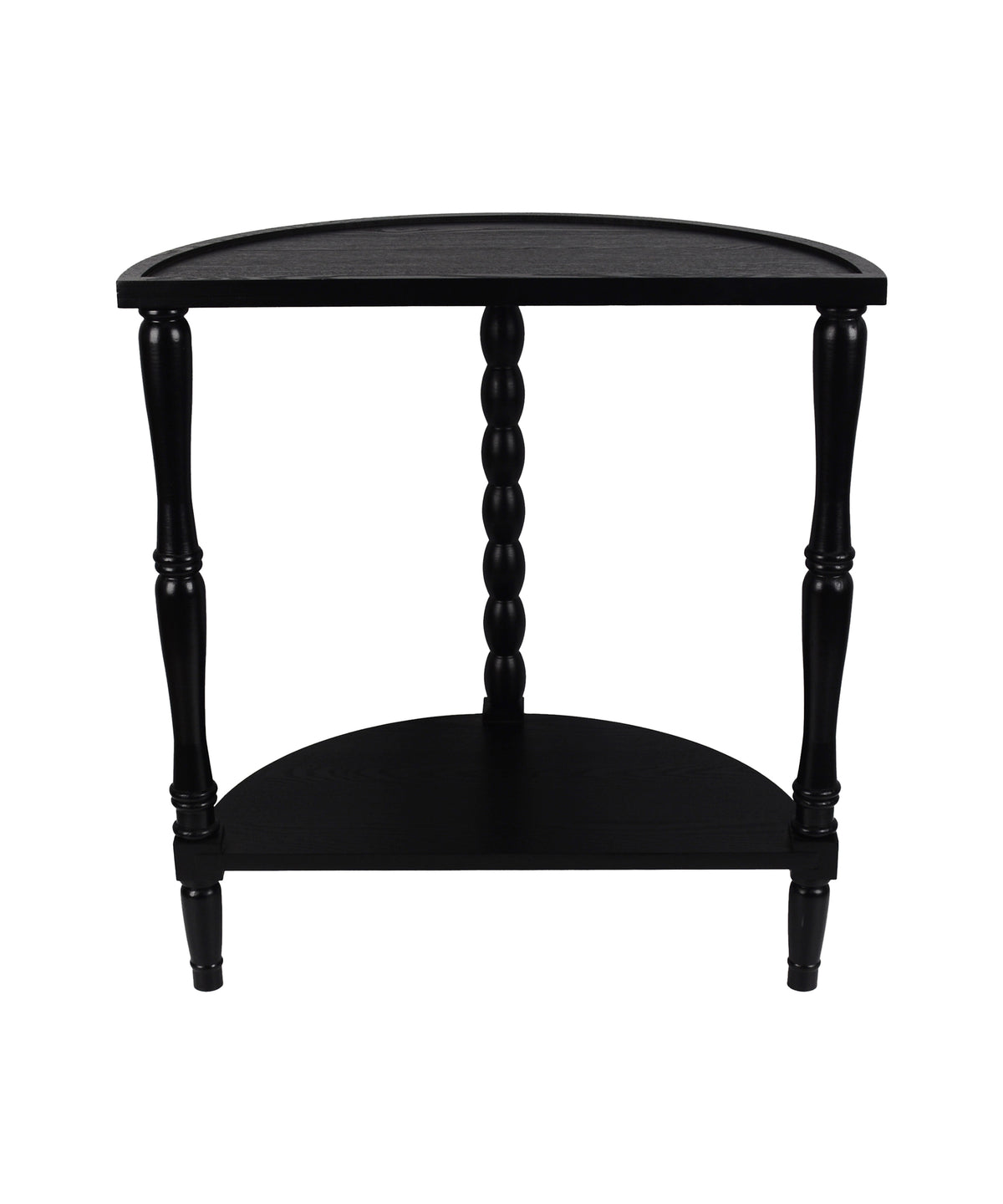 Half-Round Two-Tier Console Table with Spindle Turned Legs
