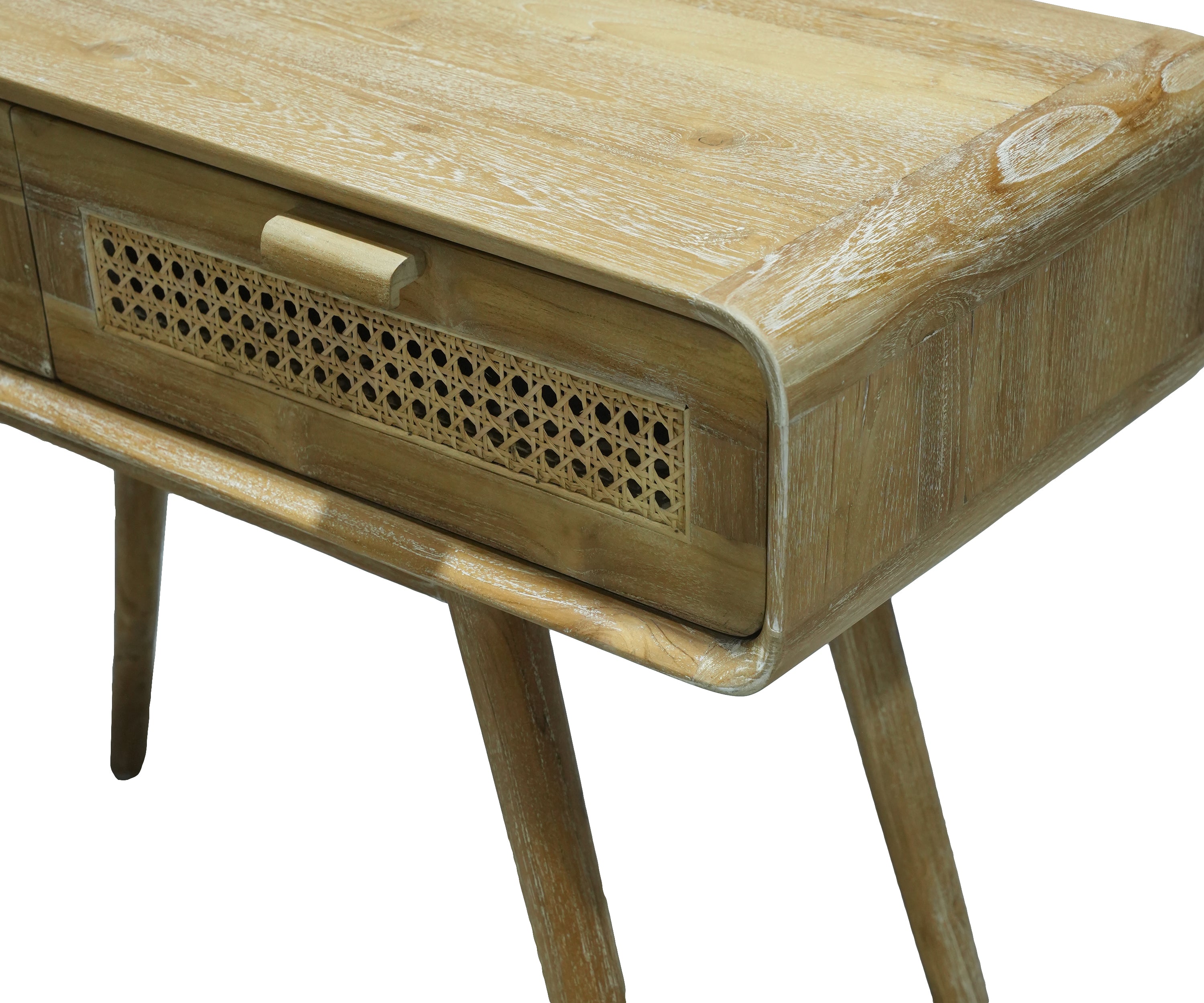 Mid-Century Modern Cane Console Table
