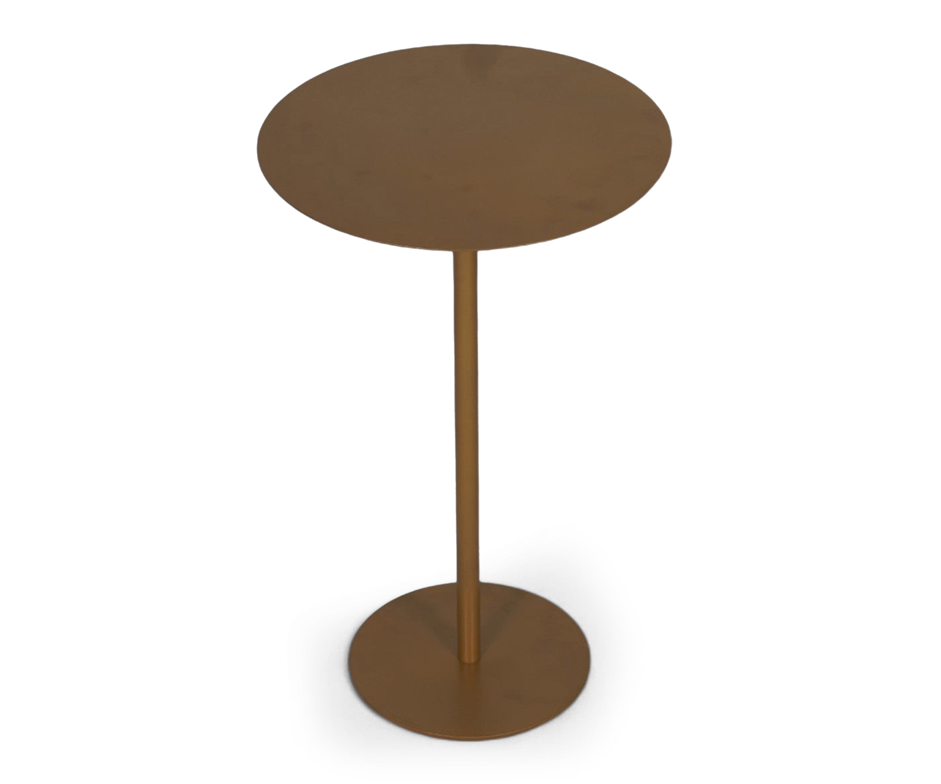Brass Finish Martini Side Table with Disc Base