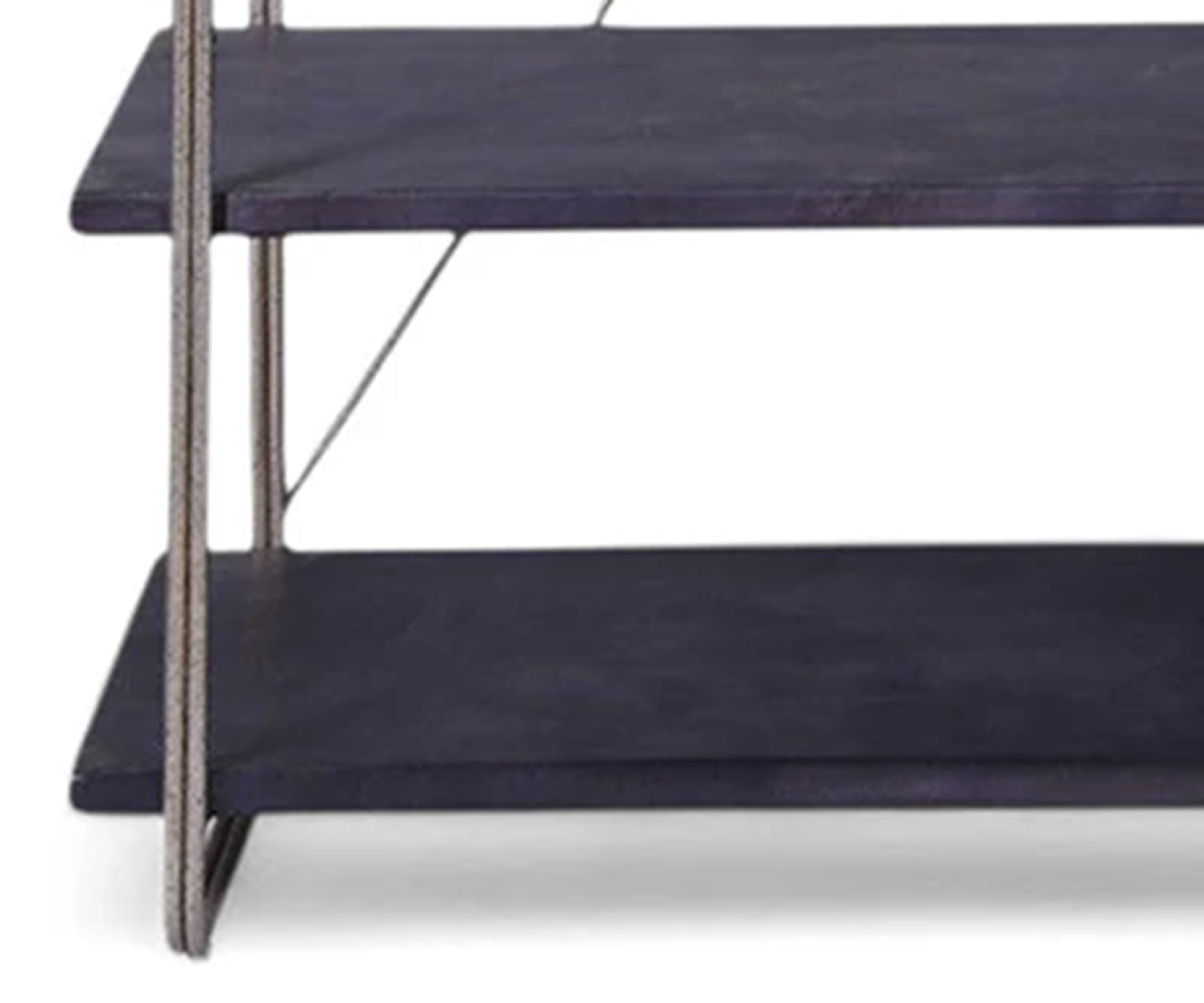 Industrial Wood and Metal Open Bookshelf with Cross Back
