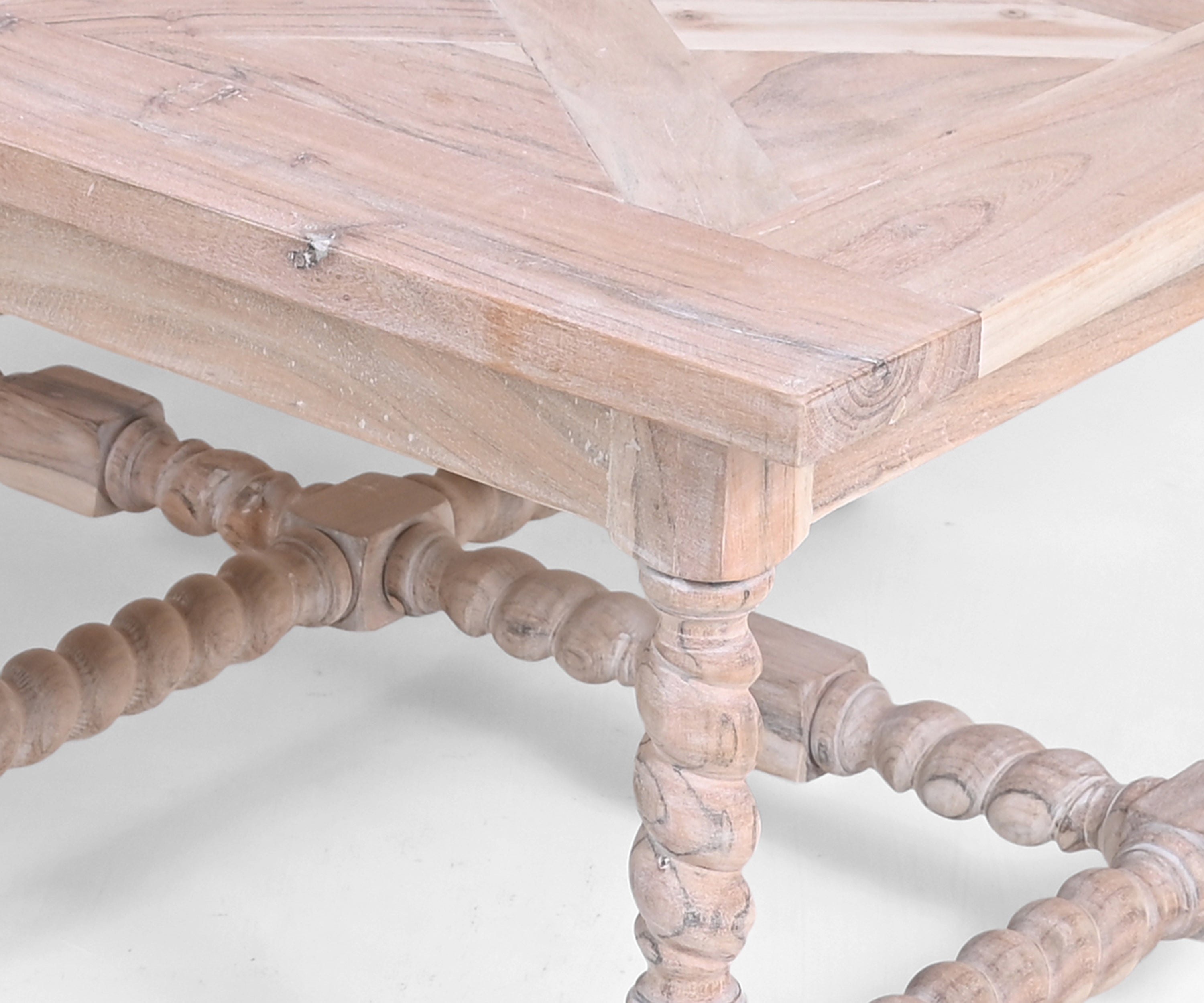 Barley Twist Solid Wood Coffee Table - Pink