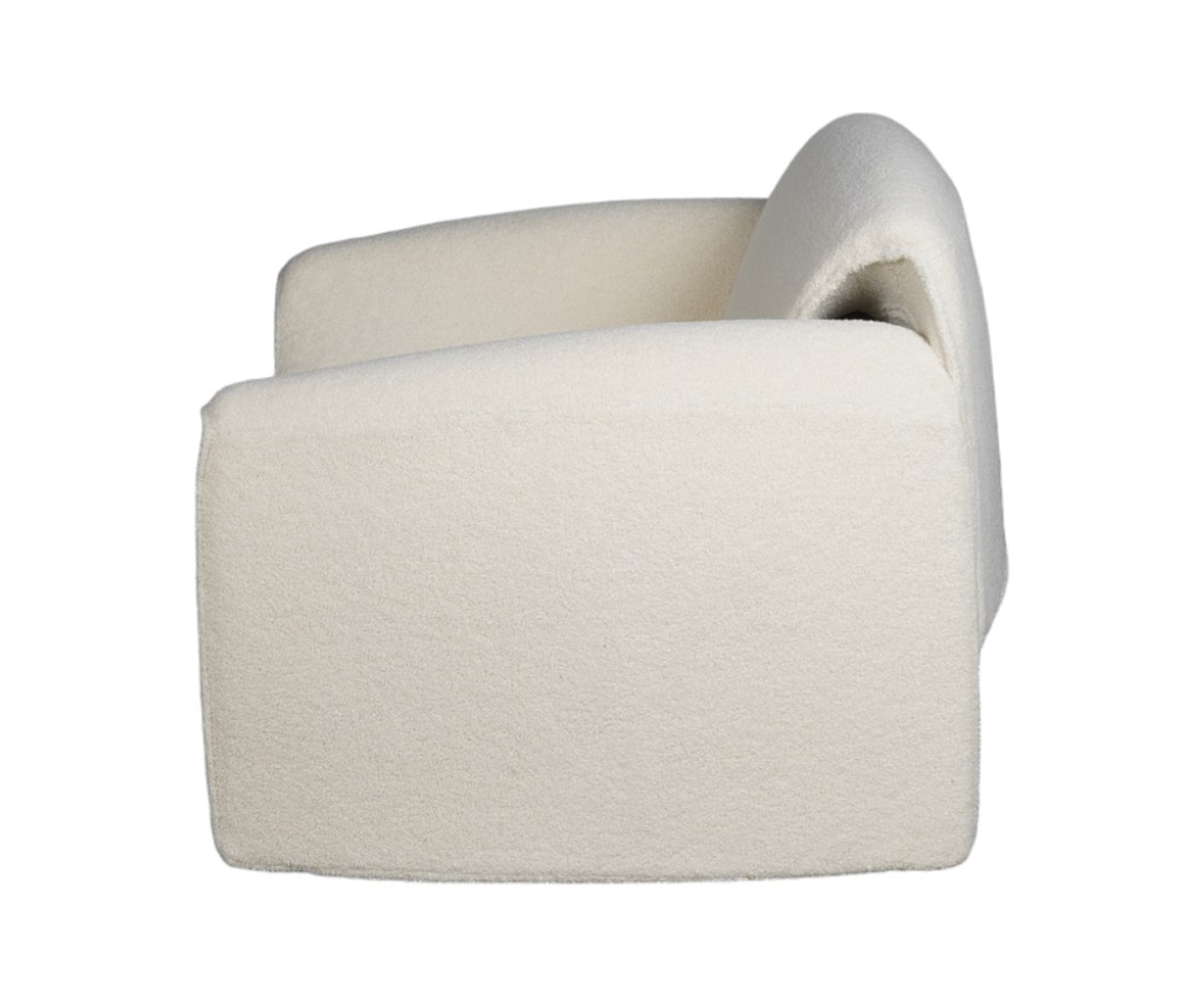 Ivory Modern Armchair with Curved Arms