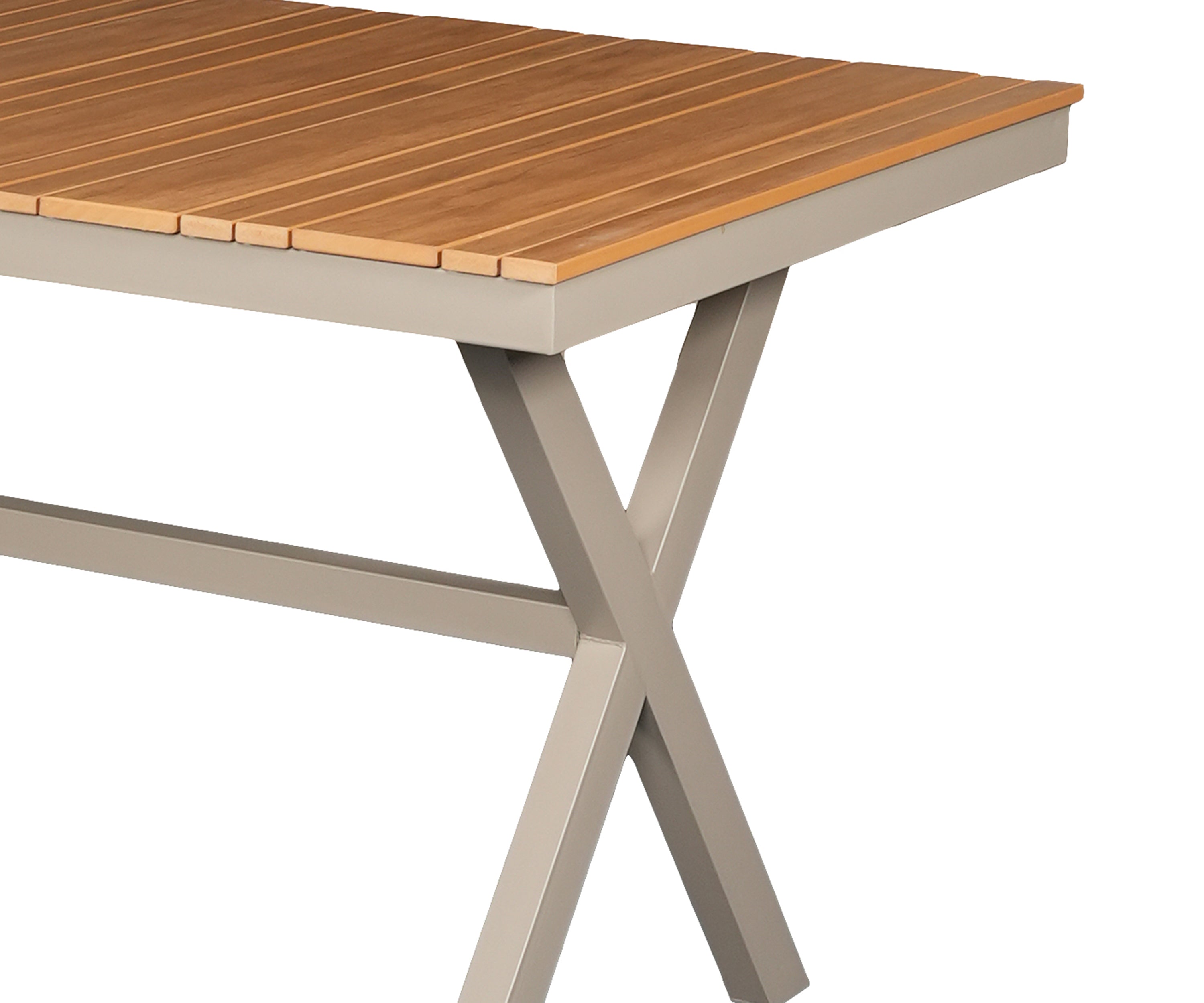 Outdoor Dining Table with Slatted Top