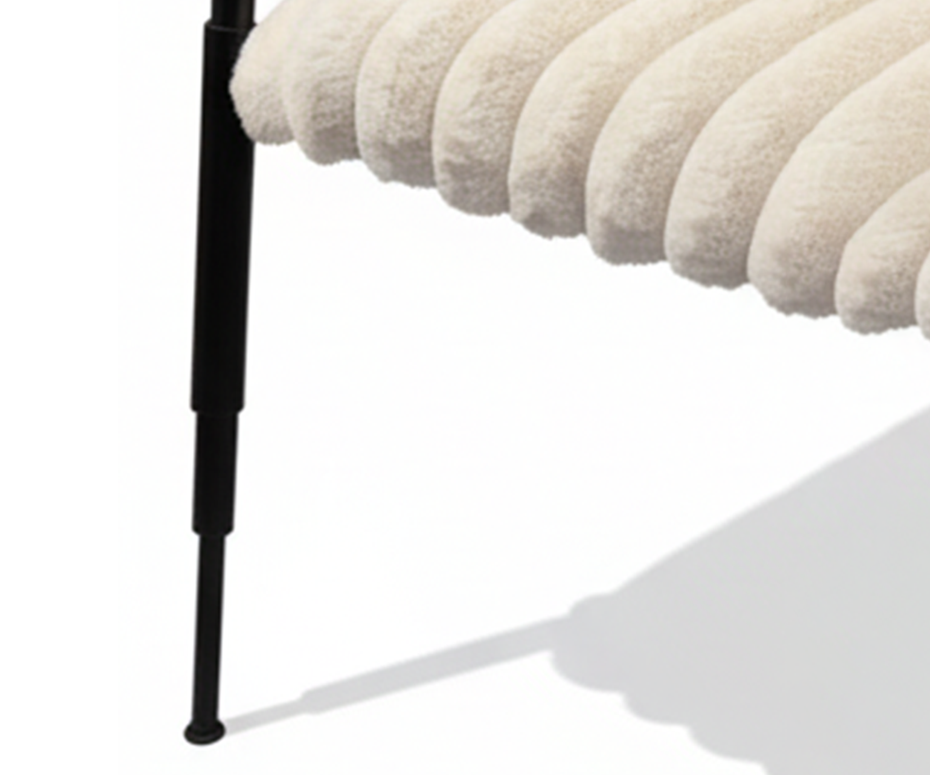 Ivory Fur Accent Chair with Metal Frame