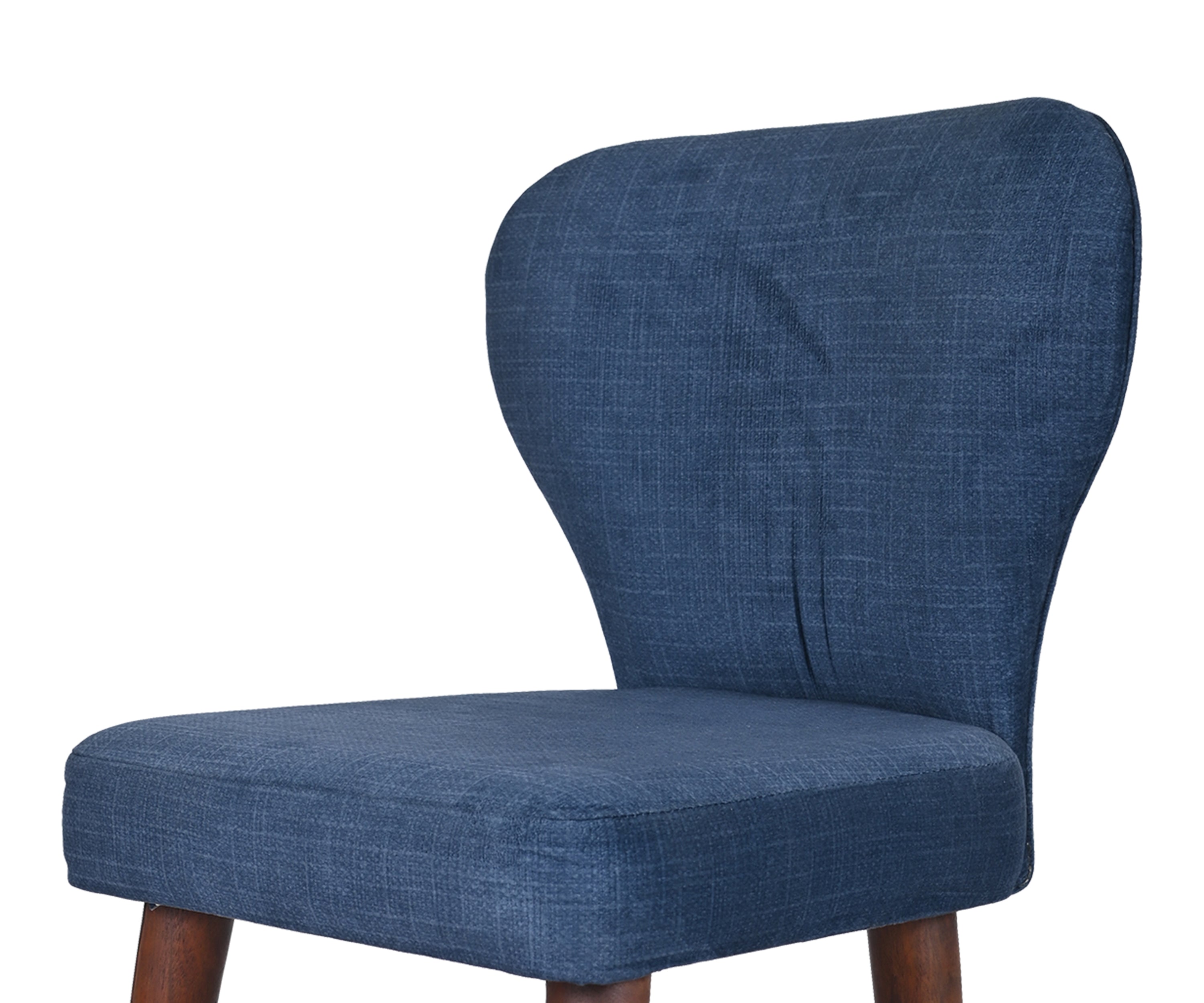 Blue Upholstered Bar Chair with Solid Wood Legs