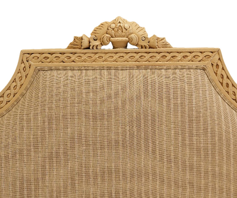 Versailles French Carved Upholstered Acacia Wood Bed