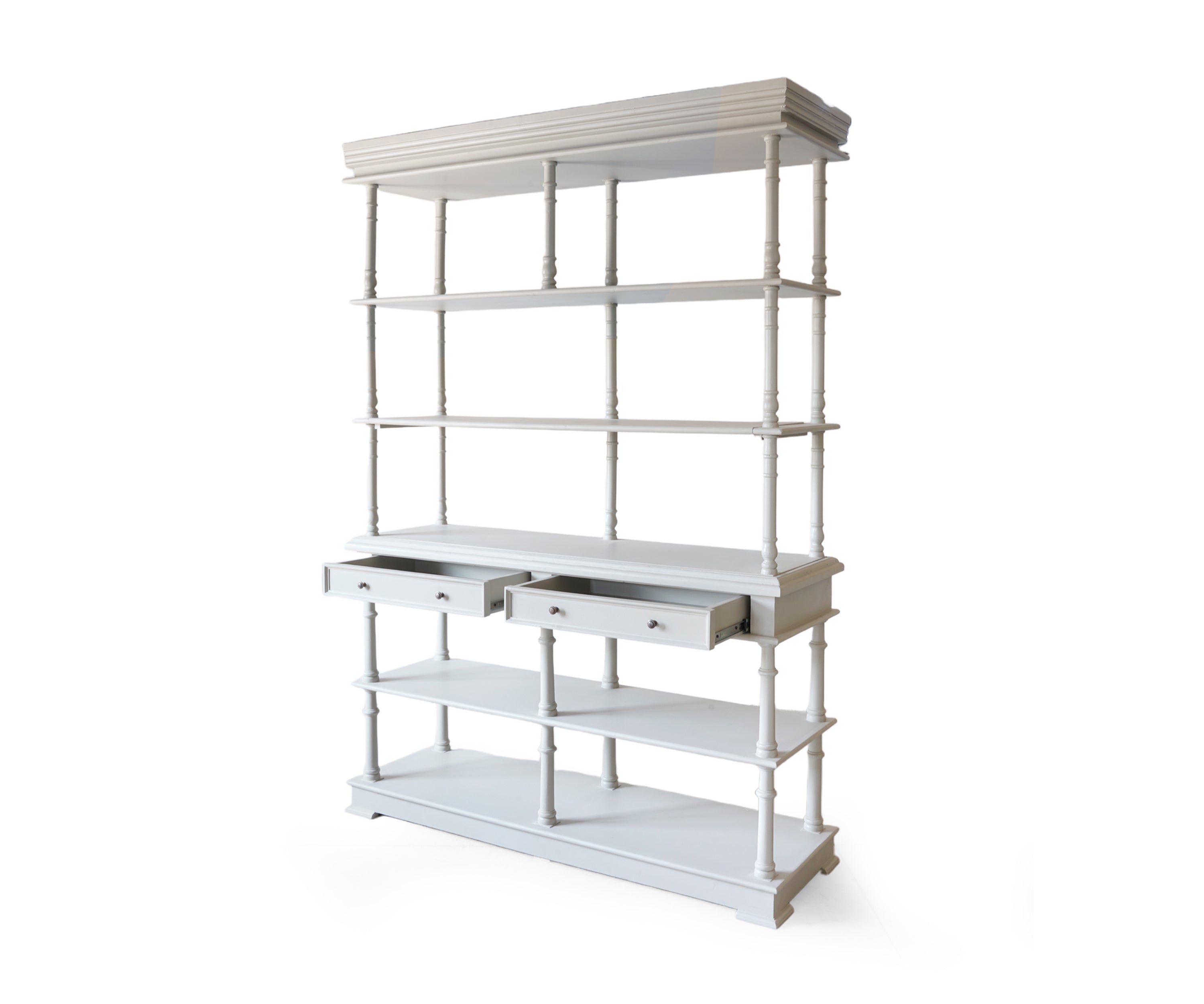 Light Grey Gustavian Acacia Wood Shelf