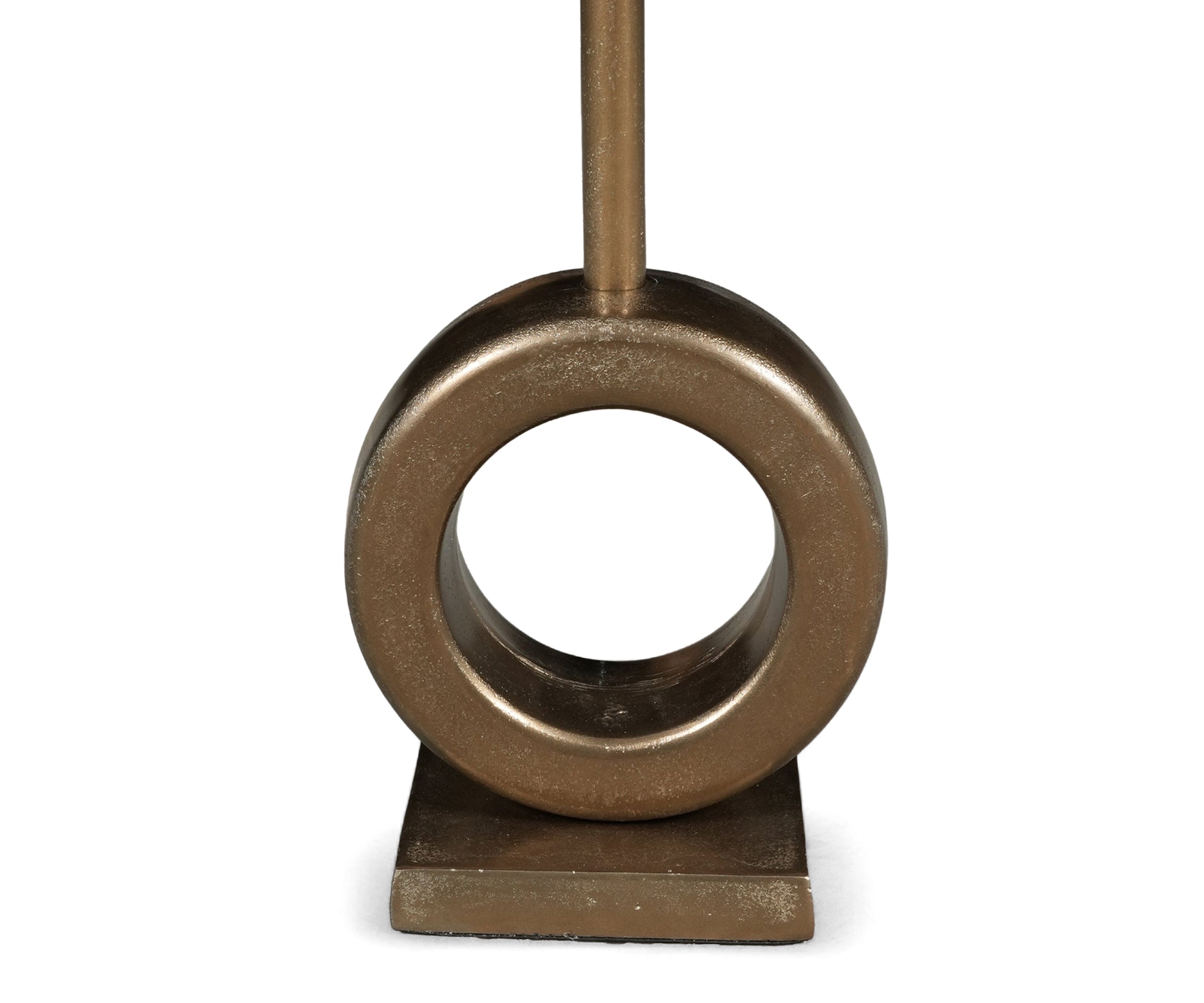 Brass Finish Martini Side Table with Sculptural Ring Base