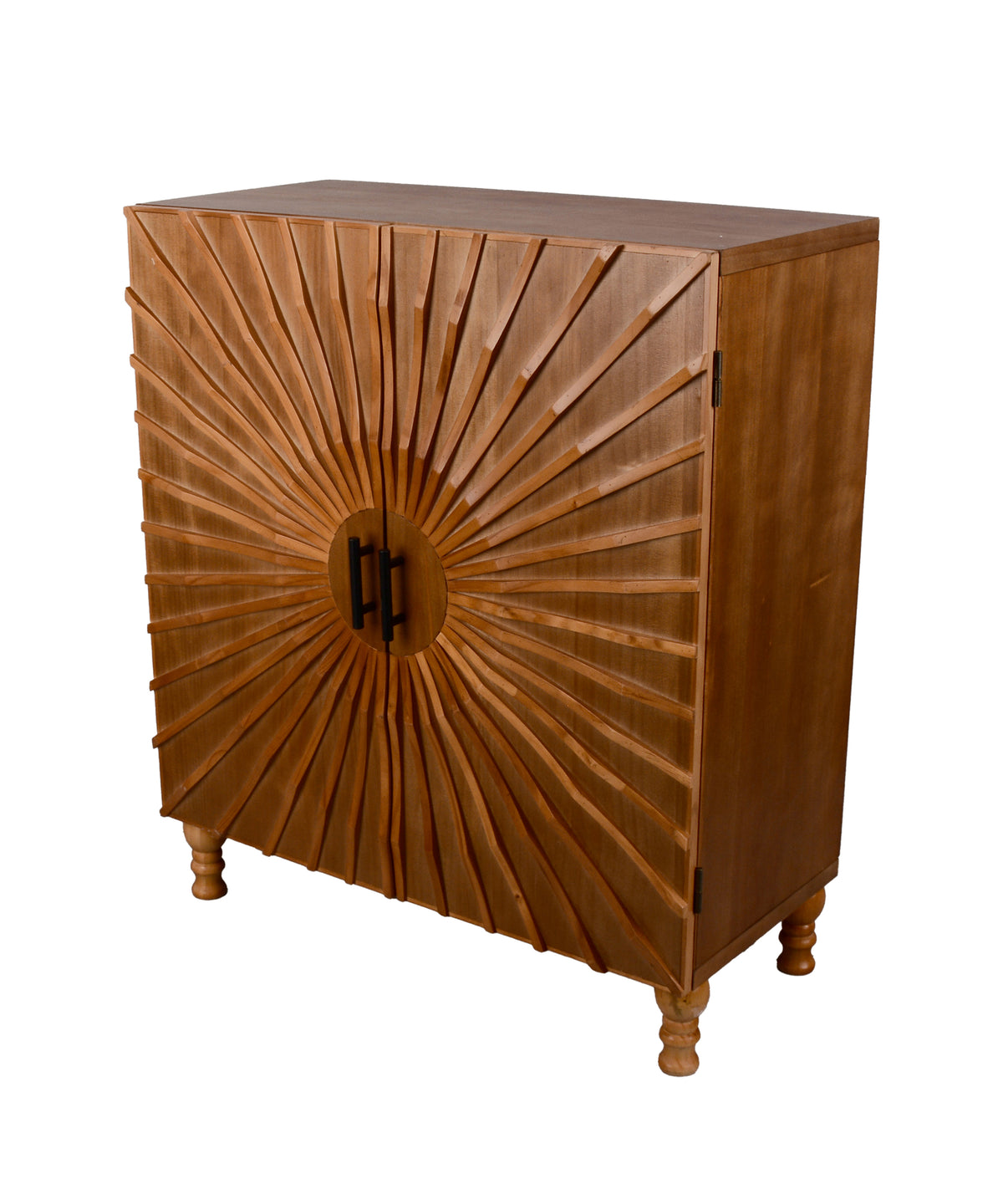 Honey Brown Sunburst Two-Door Cabinet