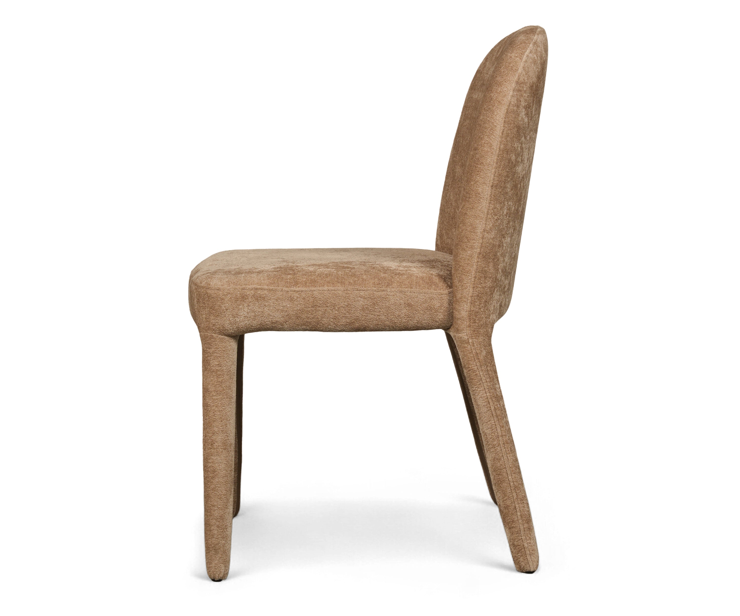 Beige Fully Upholstered Arched Back Dining Chair