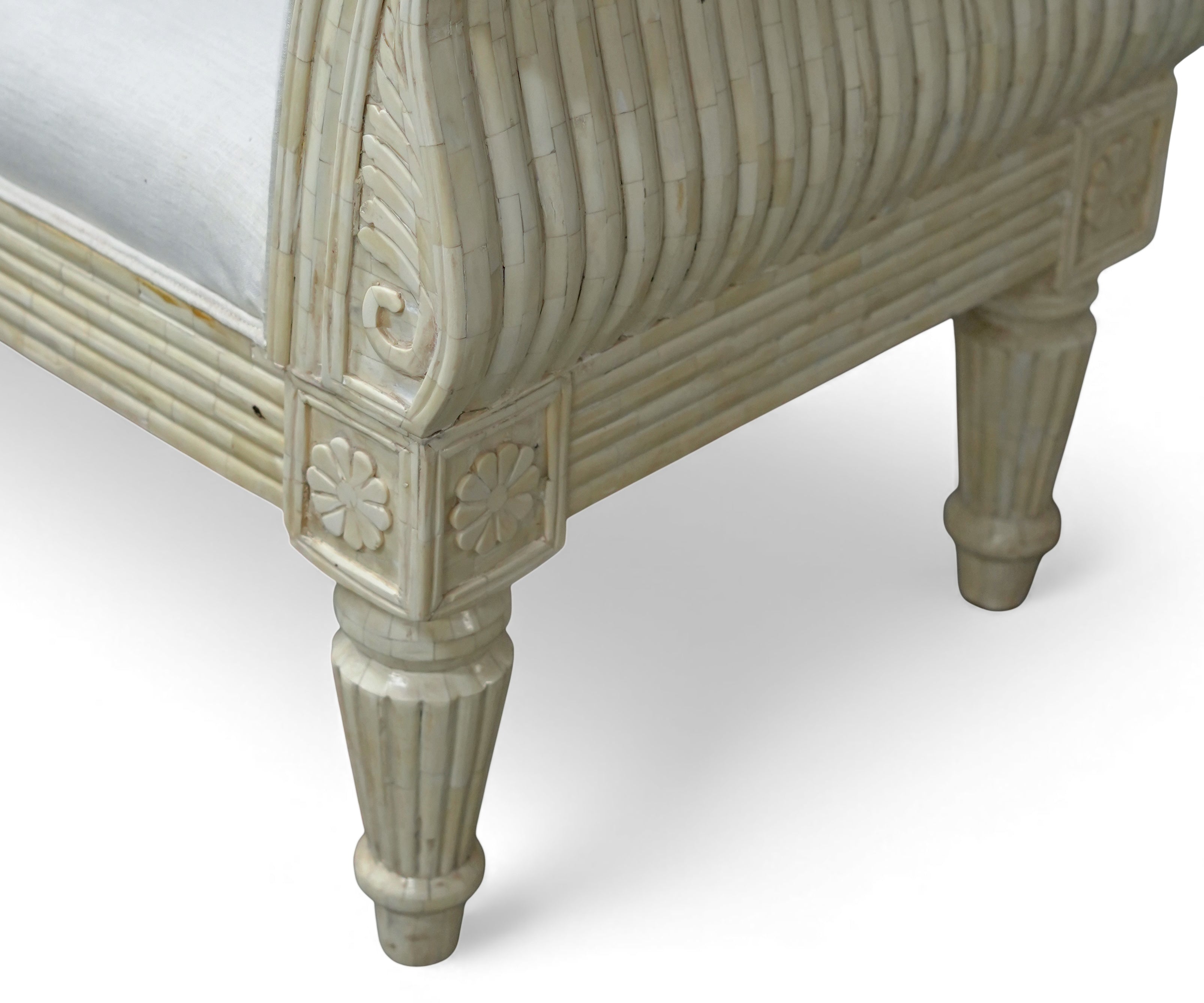 Bone Inlay Linen 3 Seater Sofa
