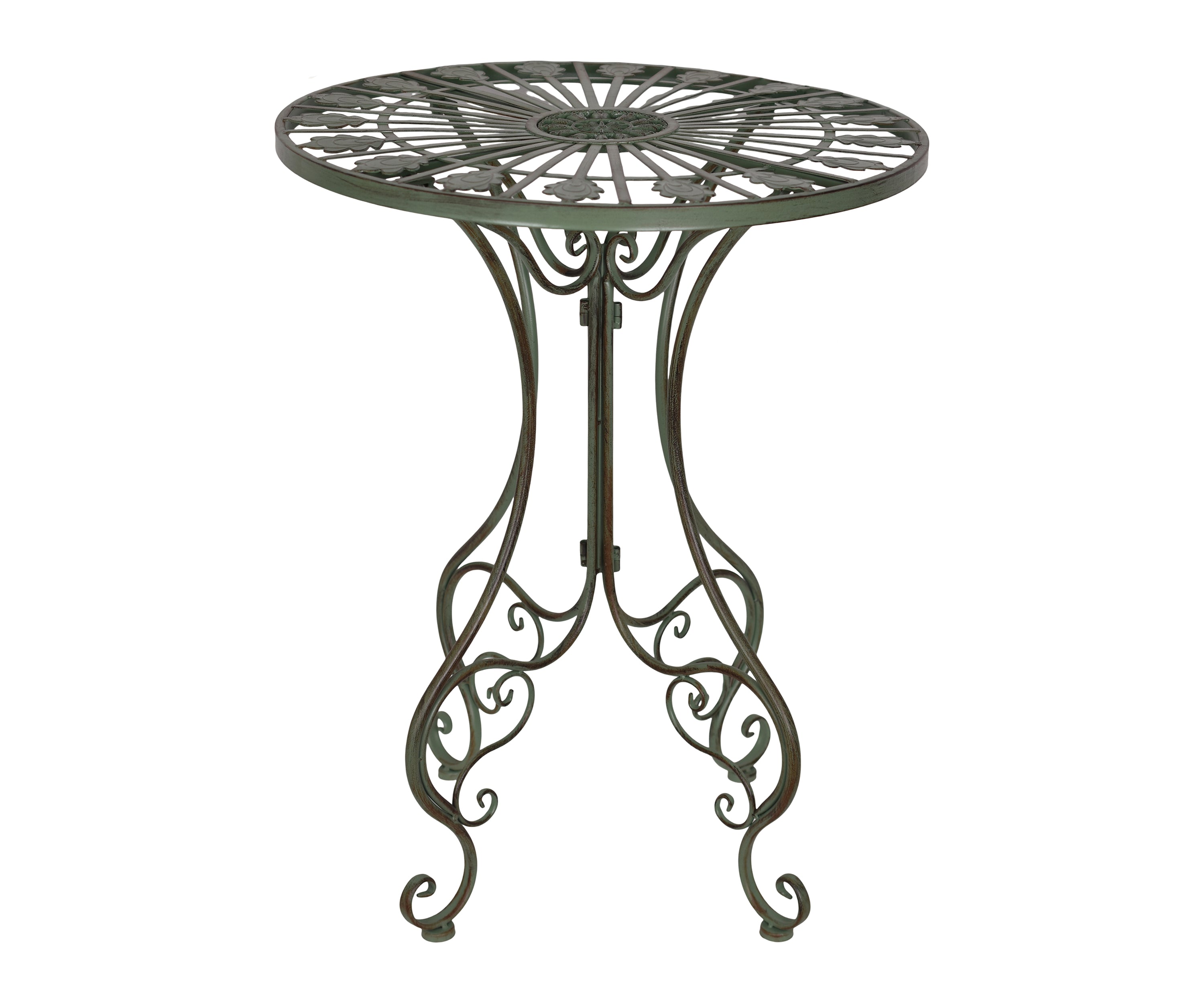 Vintage Metal Round Accent Table