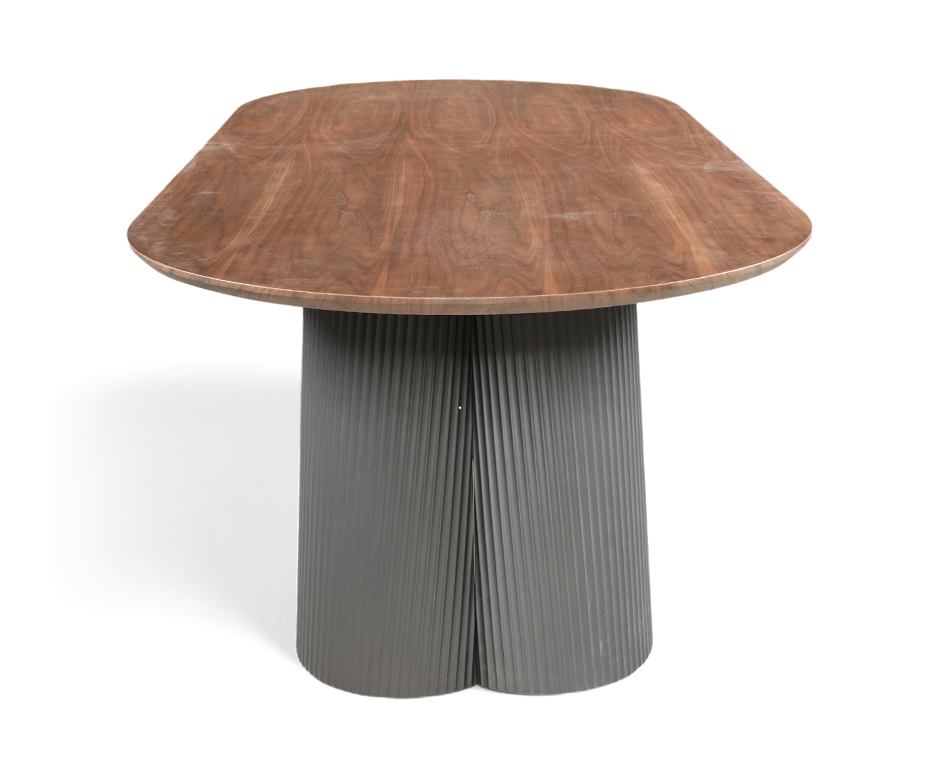 Oval 8 Seater Dining Table with Fluted Pedestal Base