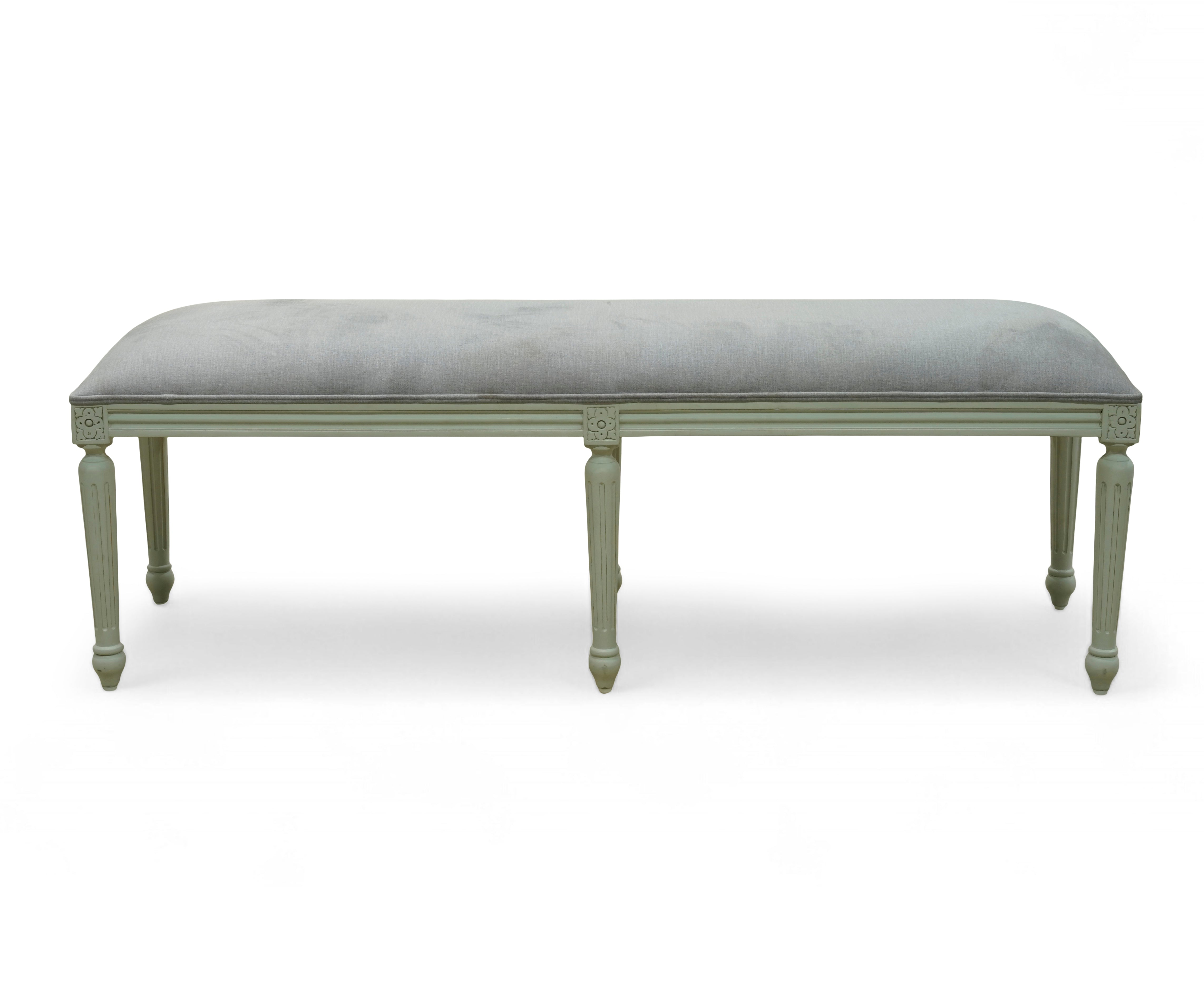 Gustavian Style Green Upholstered Bench