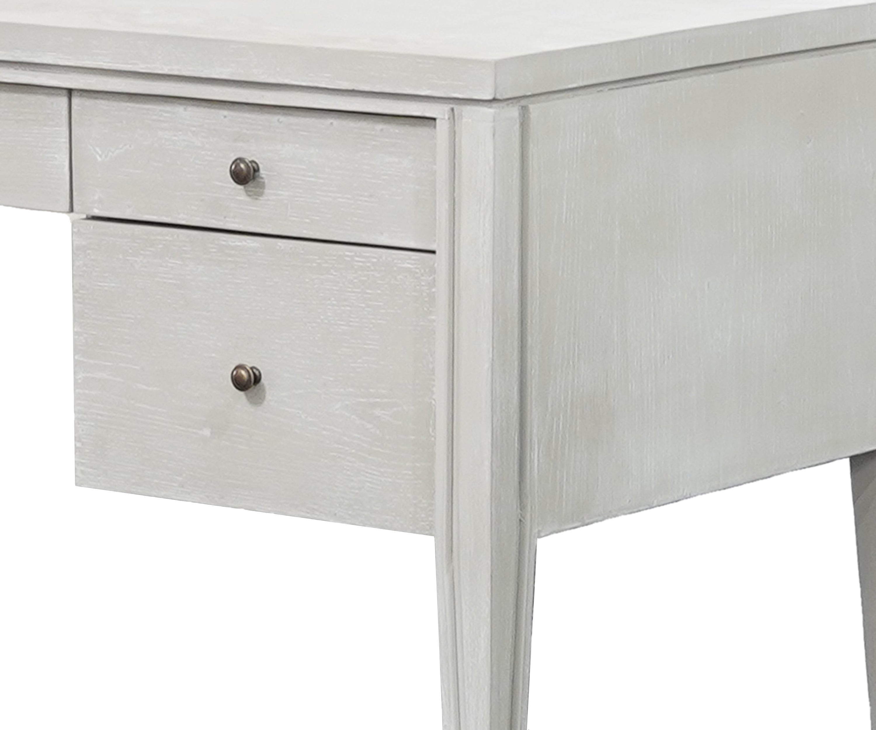 Modern White Wooden Study Table with Multiple Drawers