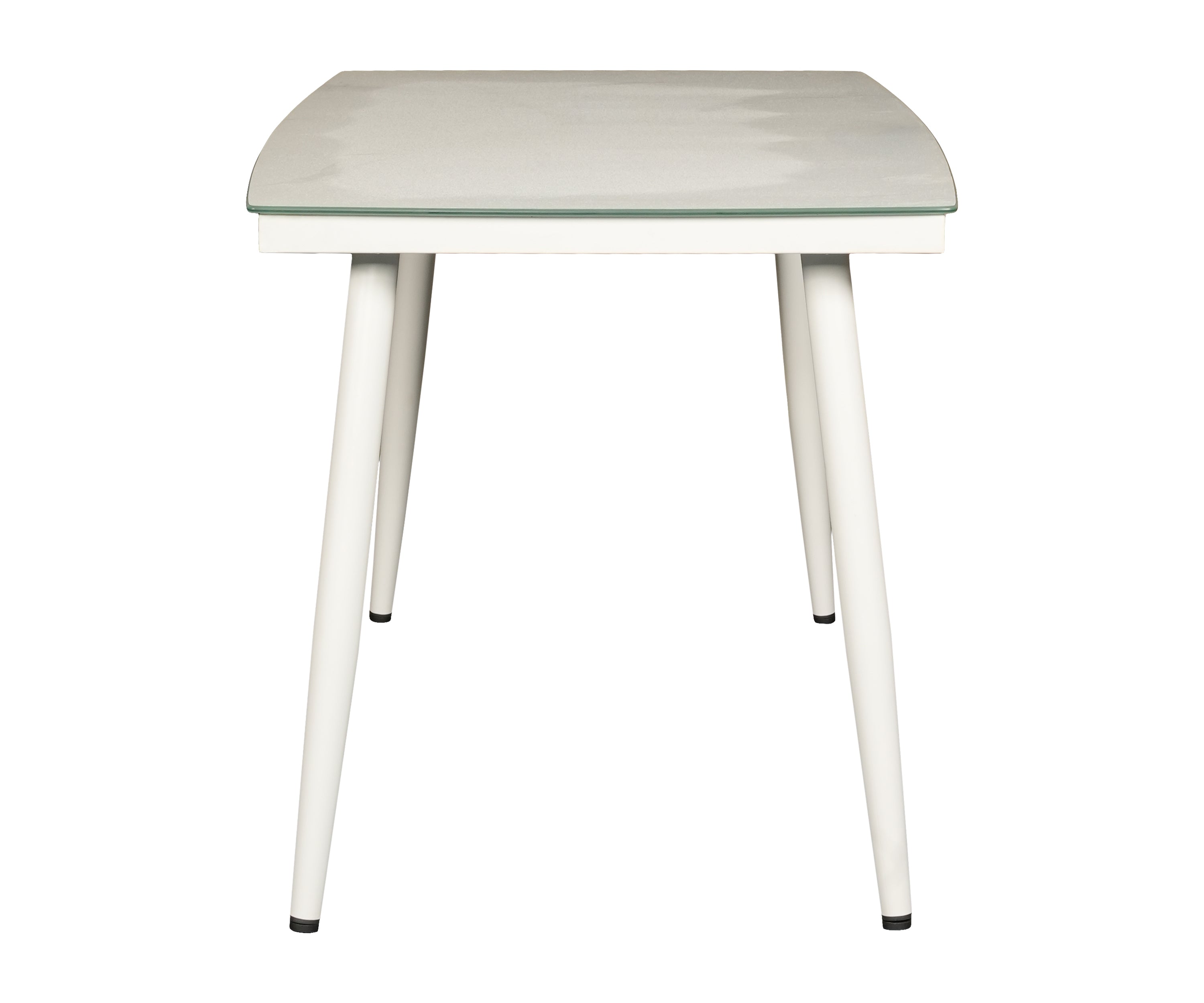 White Outdoor DiningTable with Metal Legs