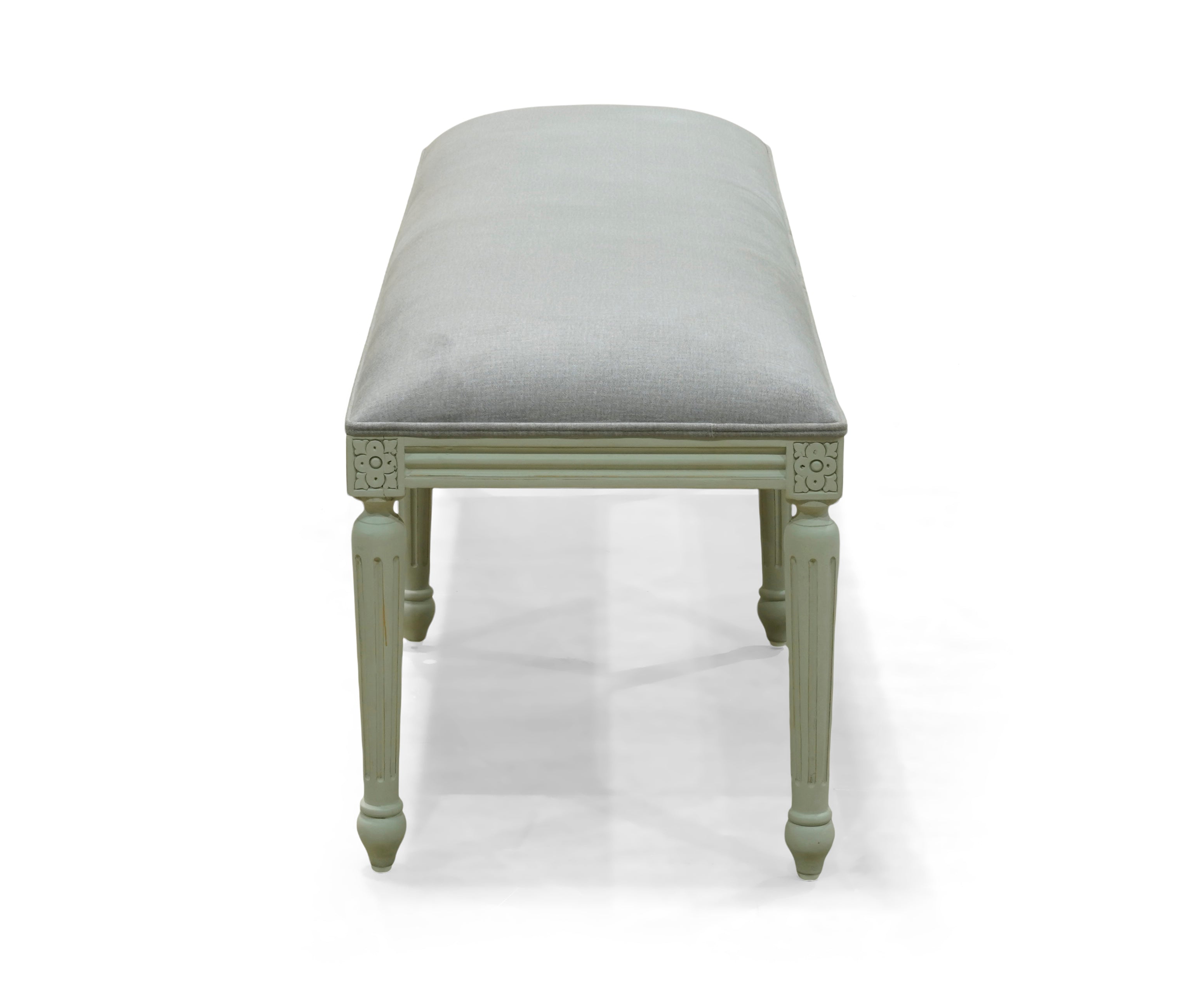 Gustavian Style Green Upholstered Bench