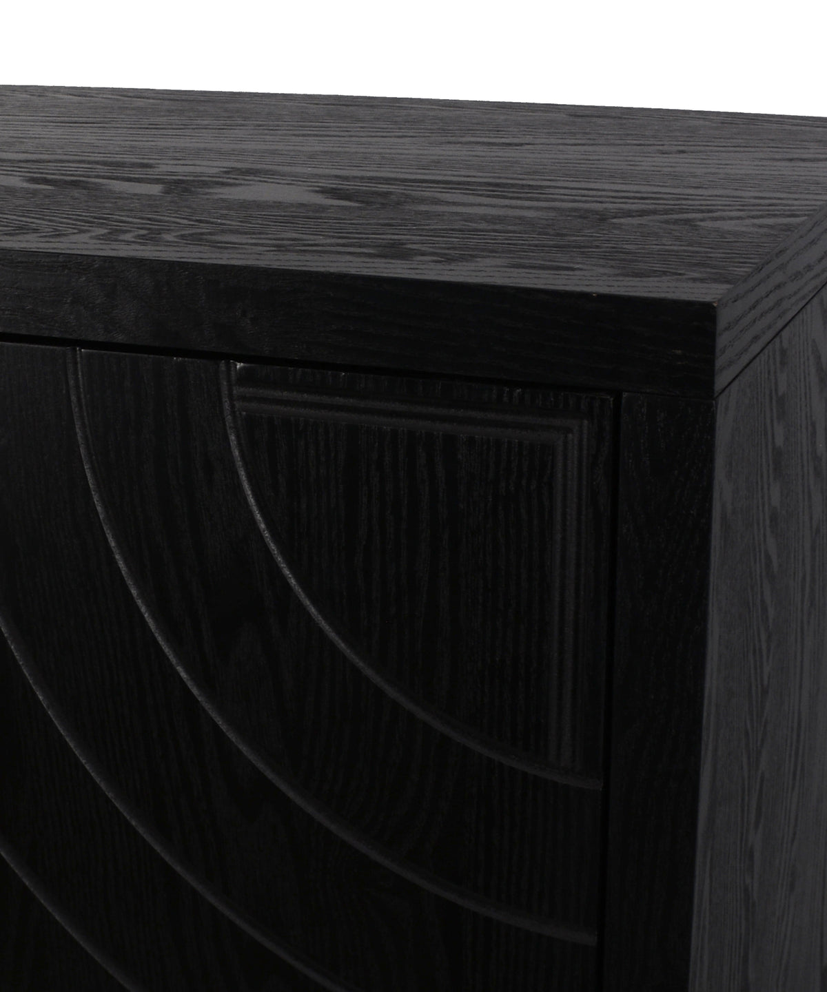Black Arc-Groove Double-Door Cabinet