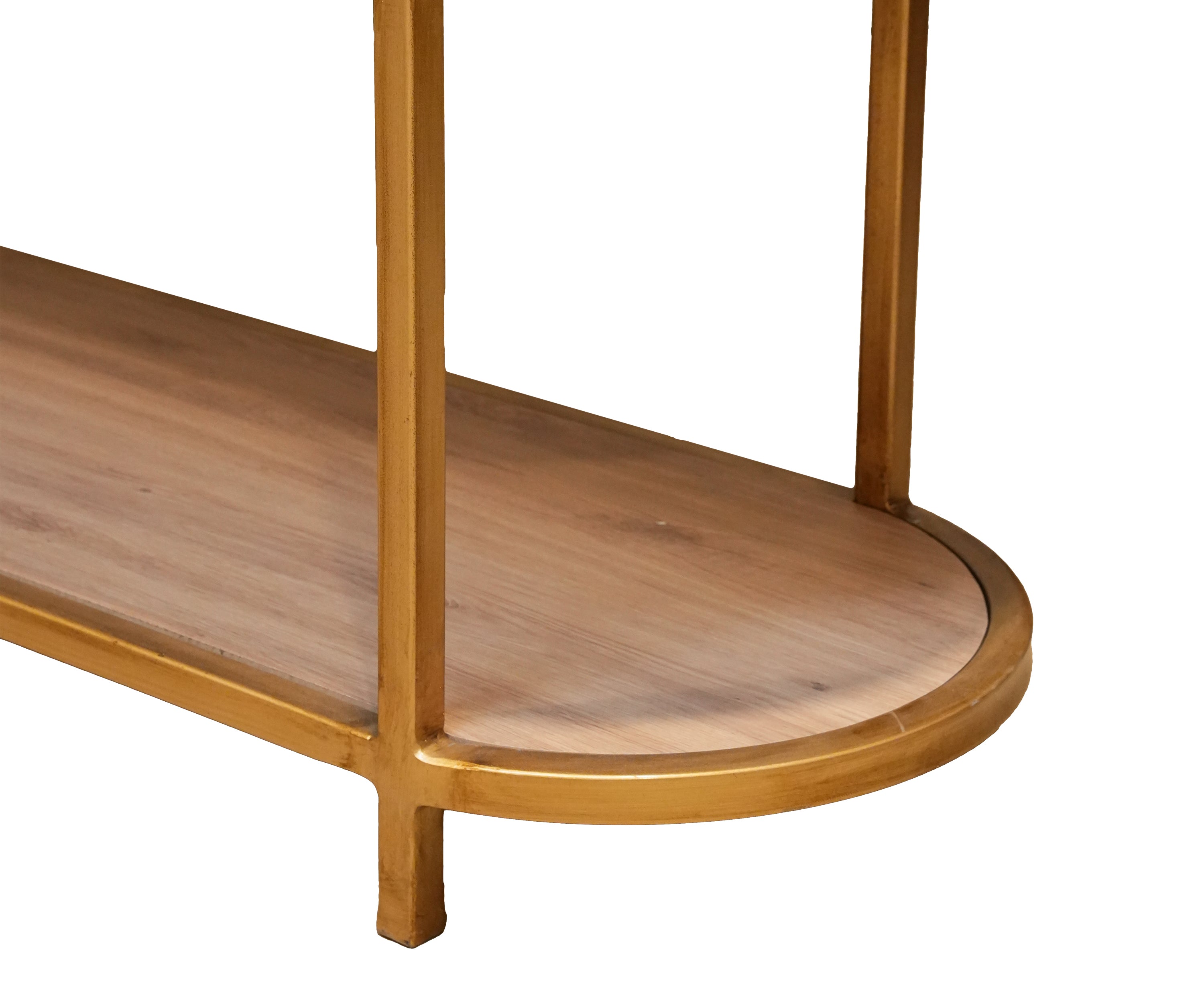 5-Tier Wooden Display Shelf with Metal Frame