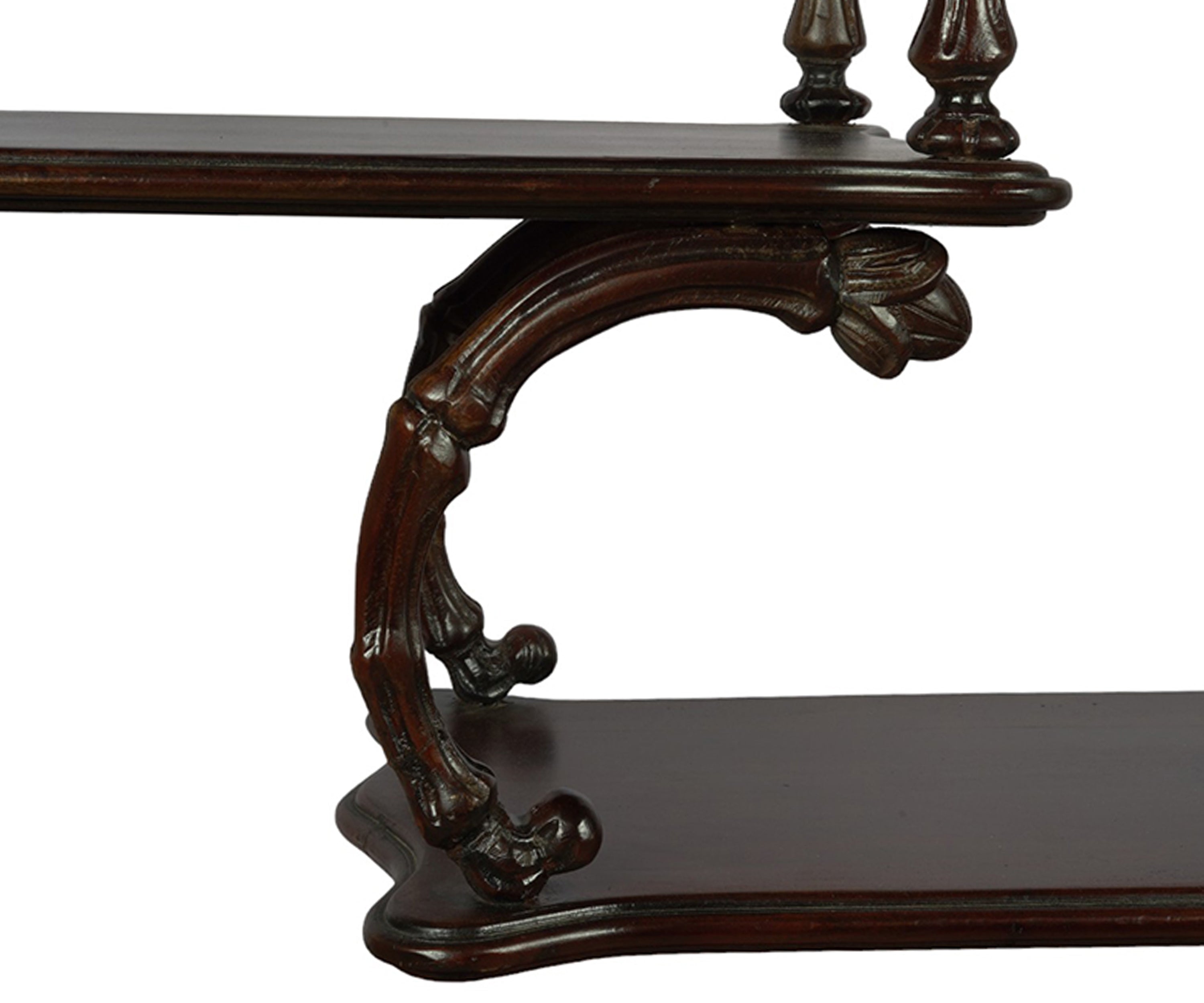 Modern Dark Wooden Display Shelf with Curved Legs