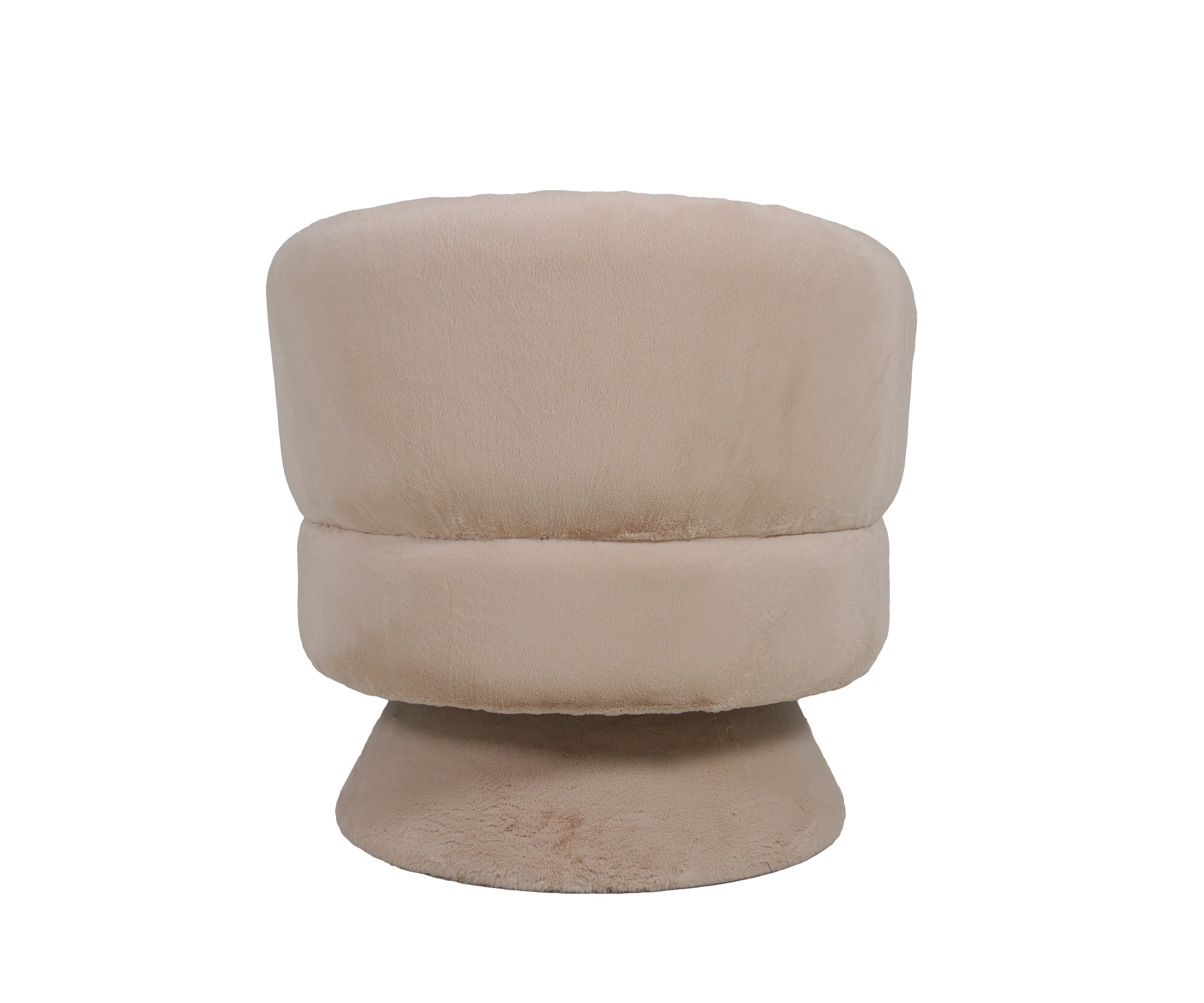 Plush Velvet Swivel Barrel Armchair in Beige