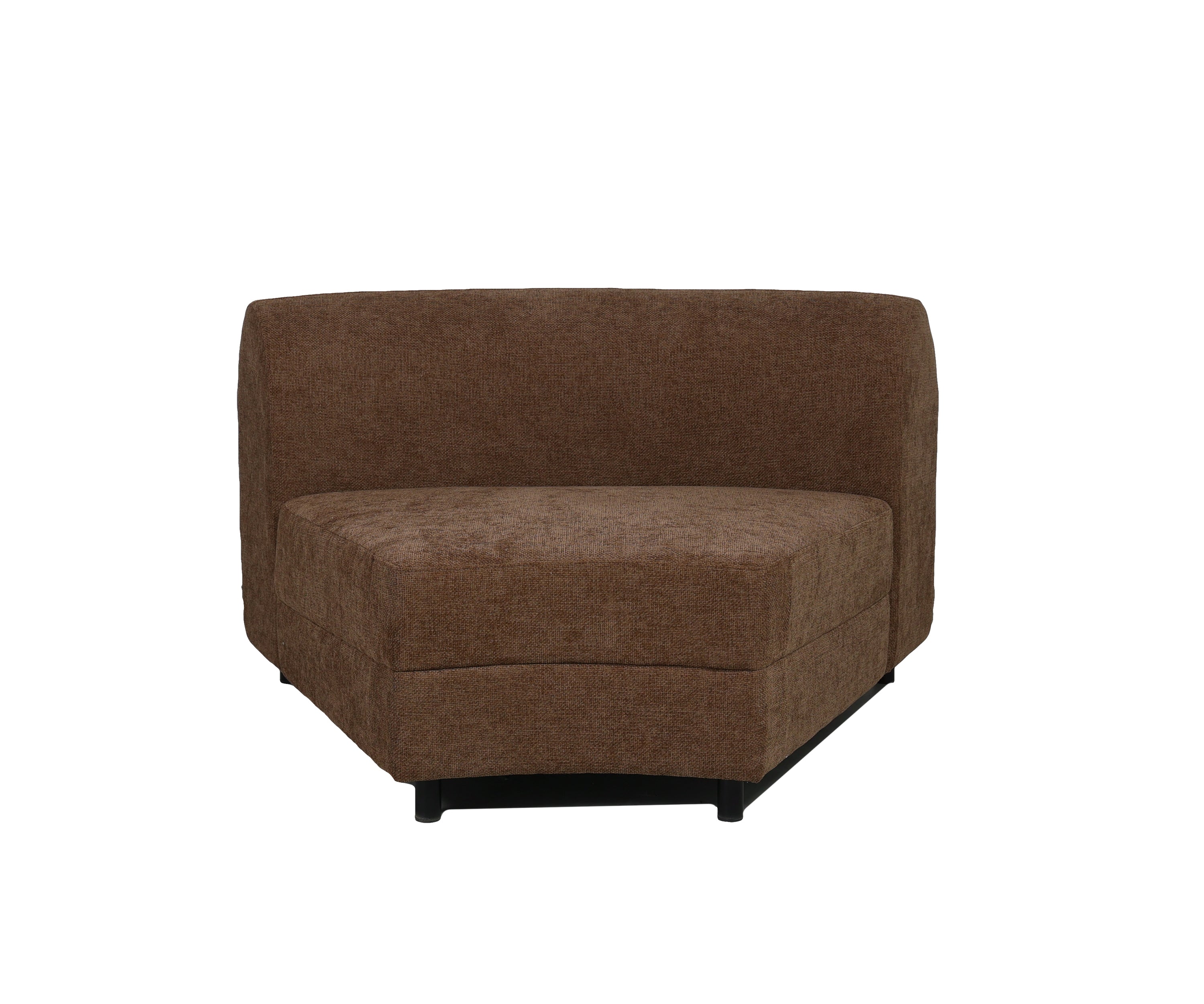 Bouclé Curved Sectional Sofa in Warm Mocha Brown