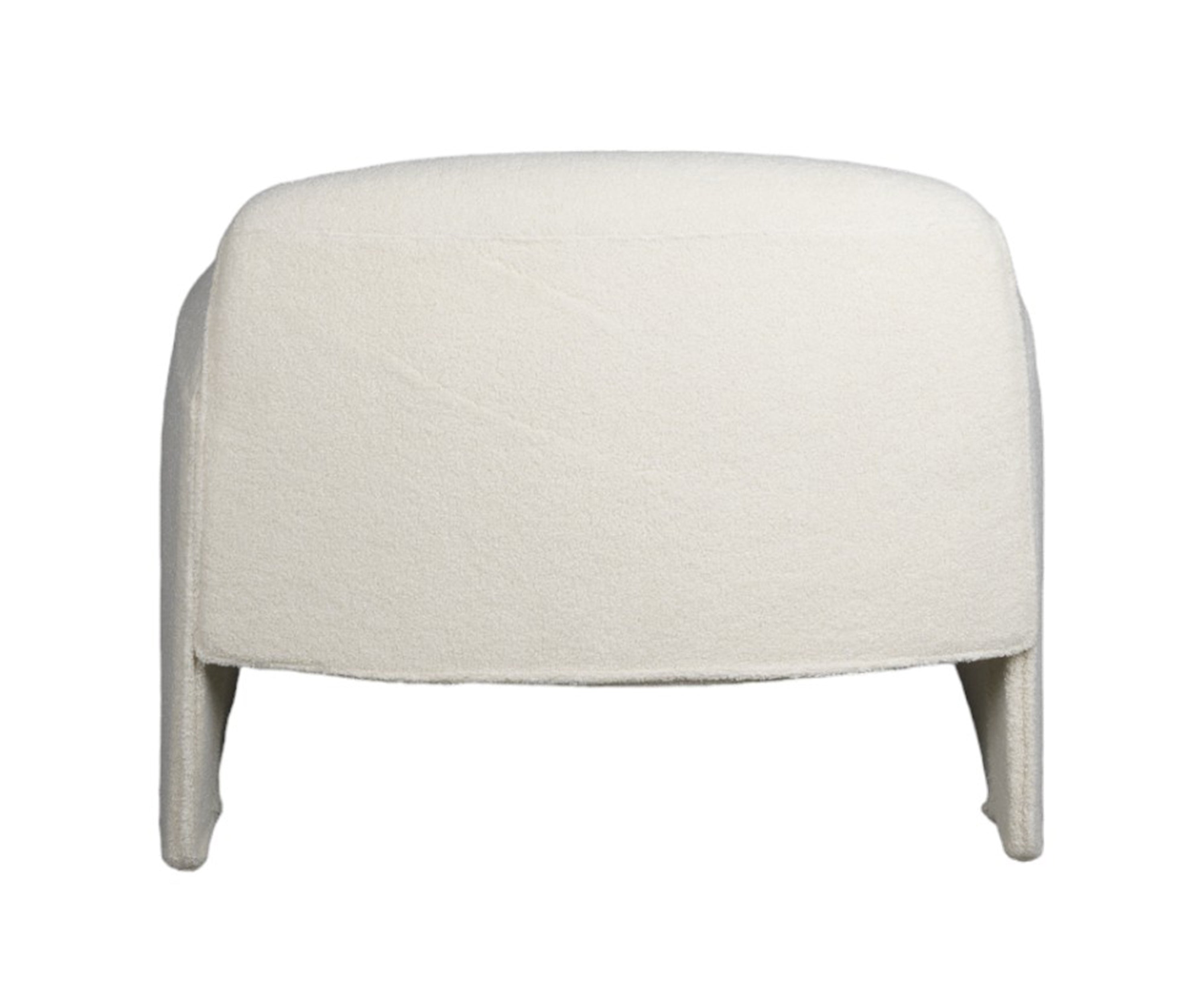 Ivory Modern Armchair with Curved Arms