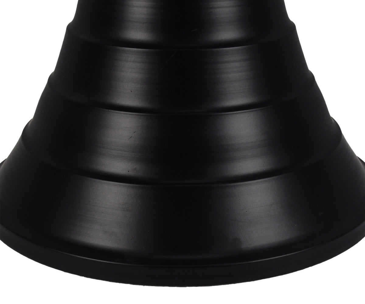 Dual Toned Side Table with Matte Black Metal Pedestal