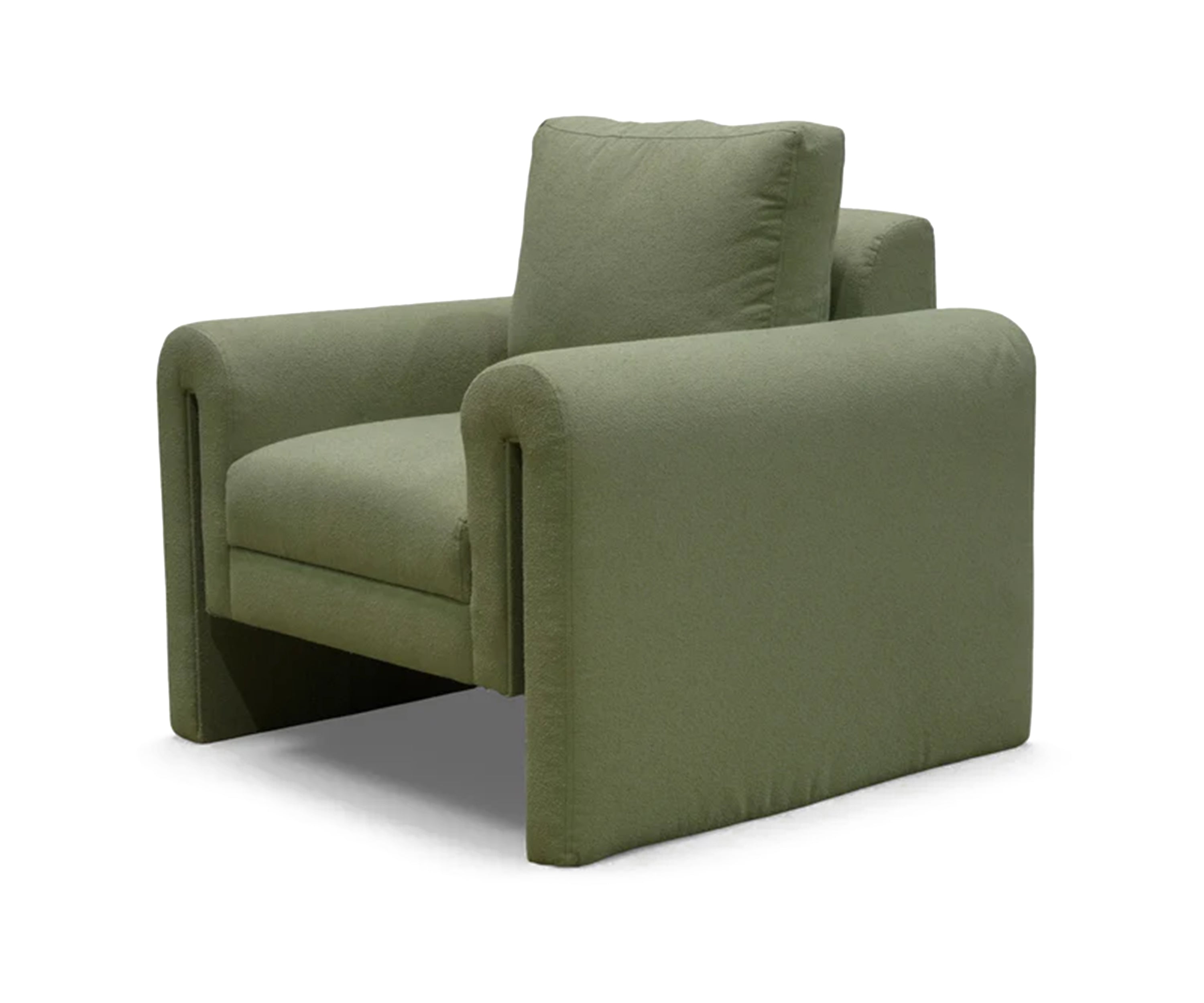 Arch Arm Bouclé Single Seater Sofa - Green