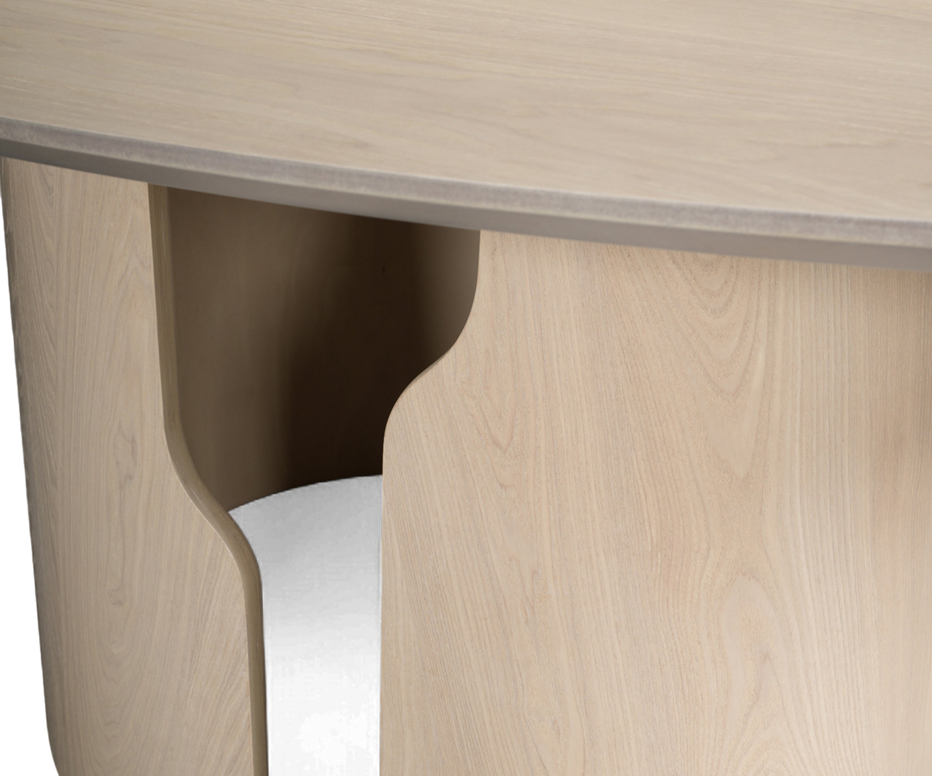 Light Wood Oval 6-8 Seater Dining Table with Sculpted Base