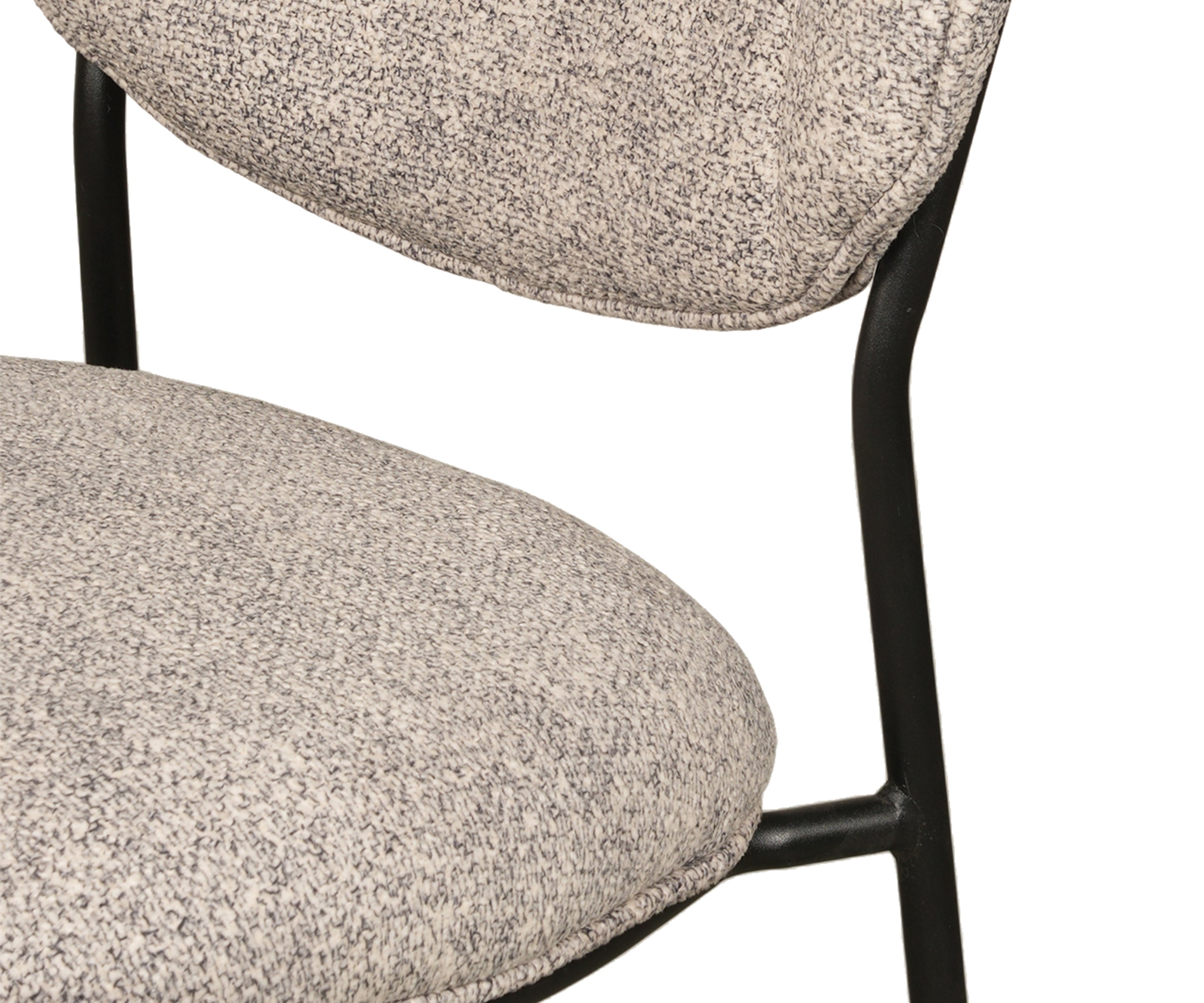 Modern Upholstered Dining Chair with Black Metal Legs