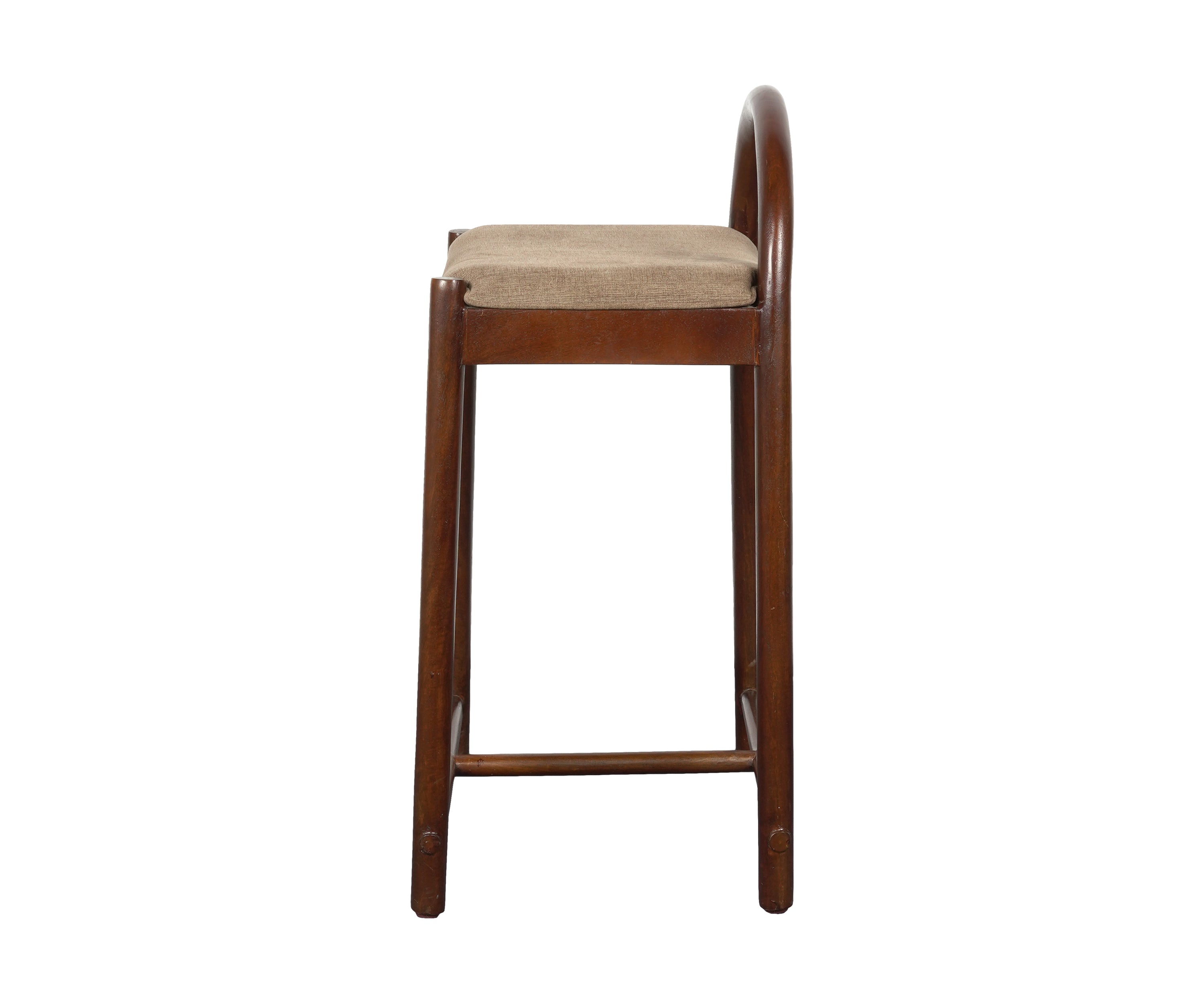 Arched Wooden Bar Chair with Upholstered Seat