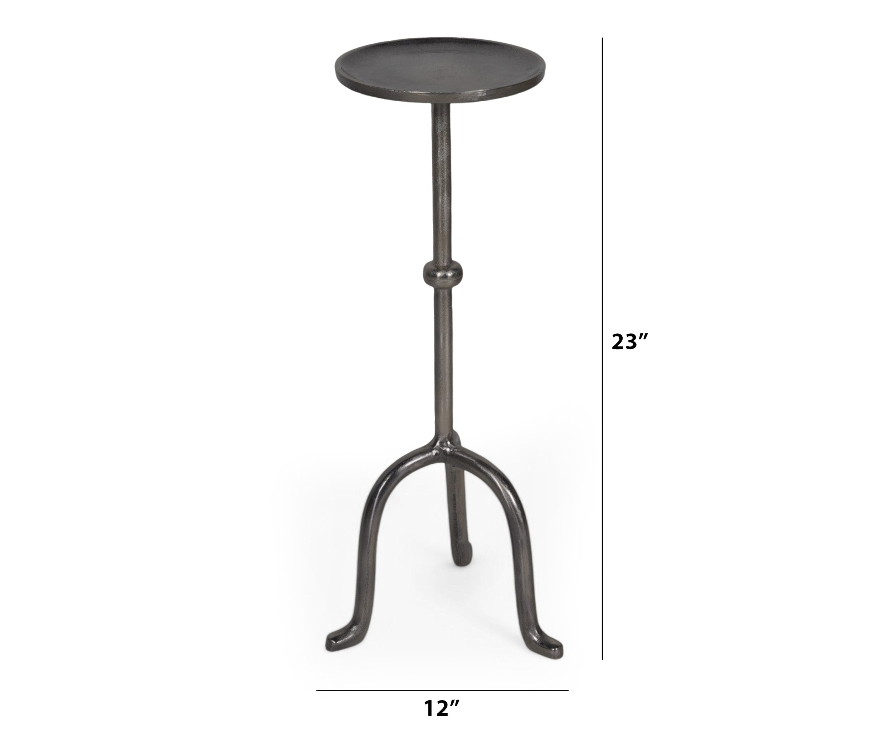 Vintage Metal Martini Side Table with Tripod Base