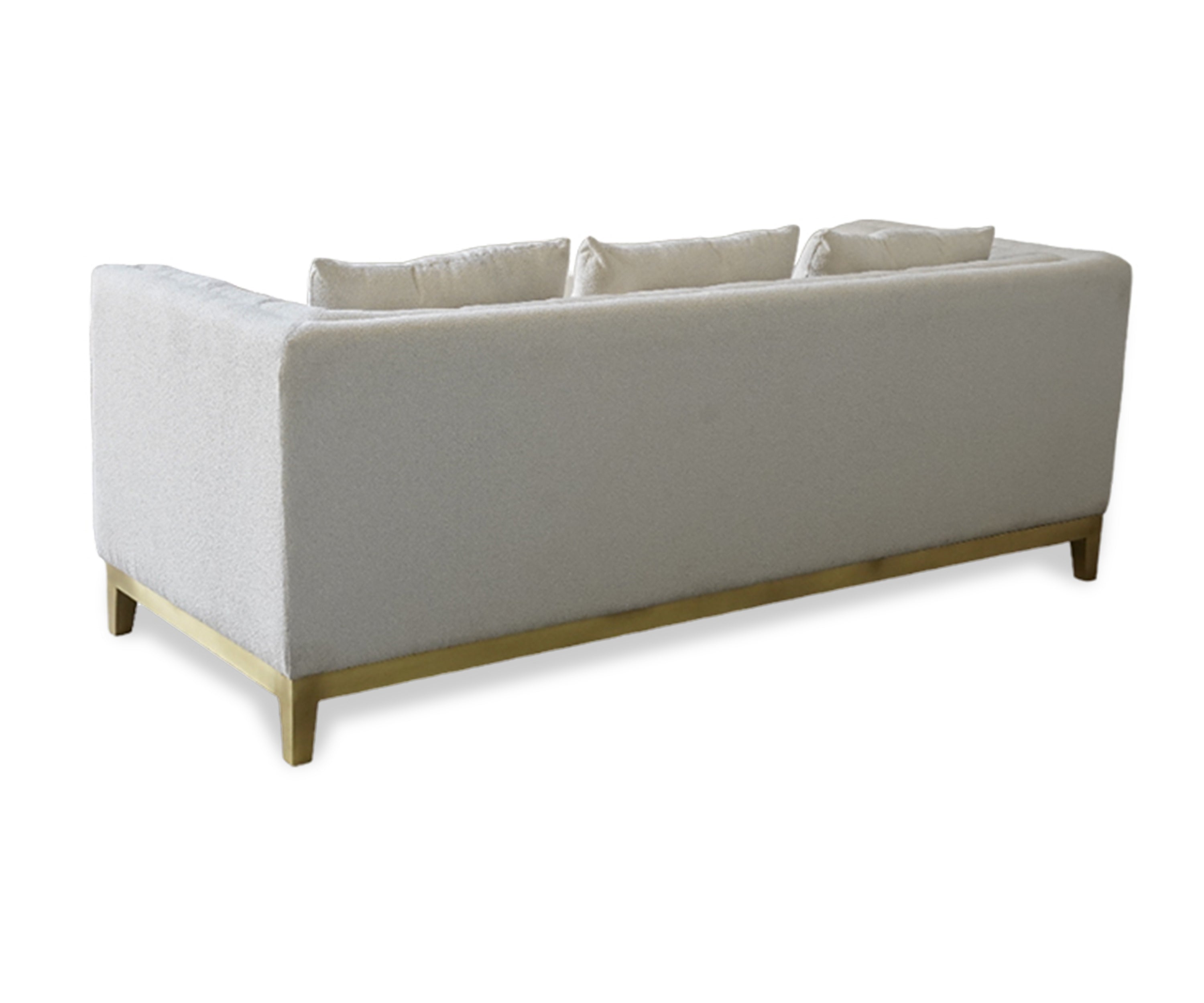 Cream Bouclé 3 Seater Sofa with Gold Base