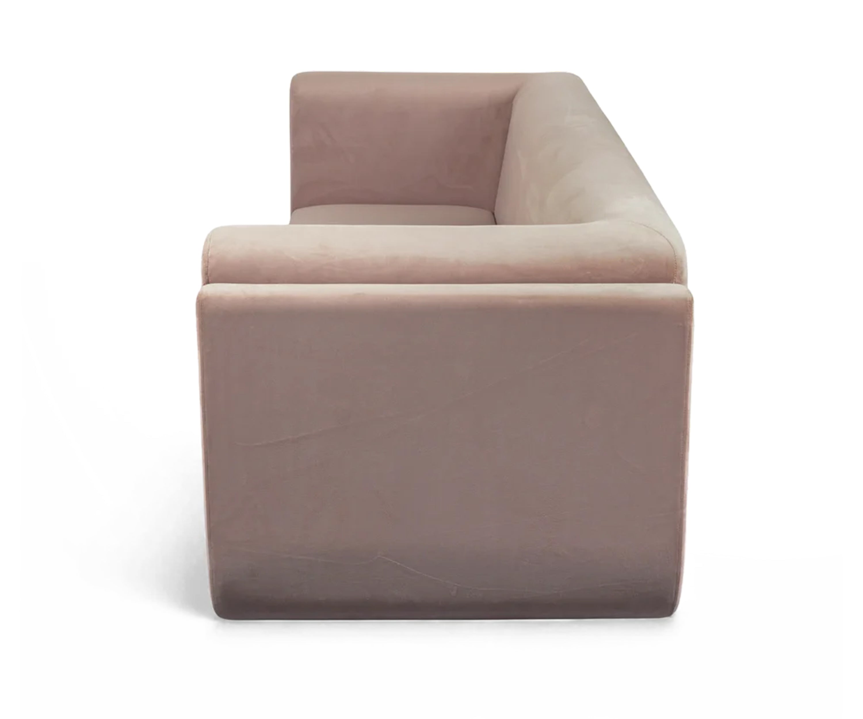 Rounded Edge 3 Seater Velvet Sofa
