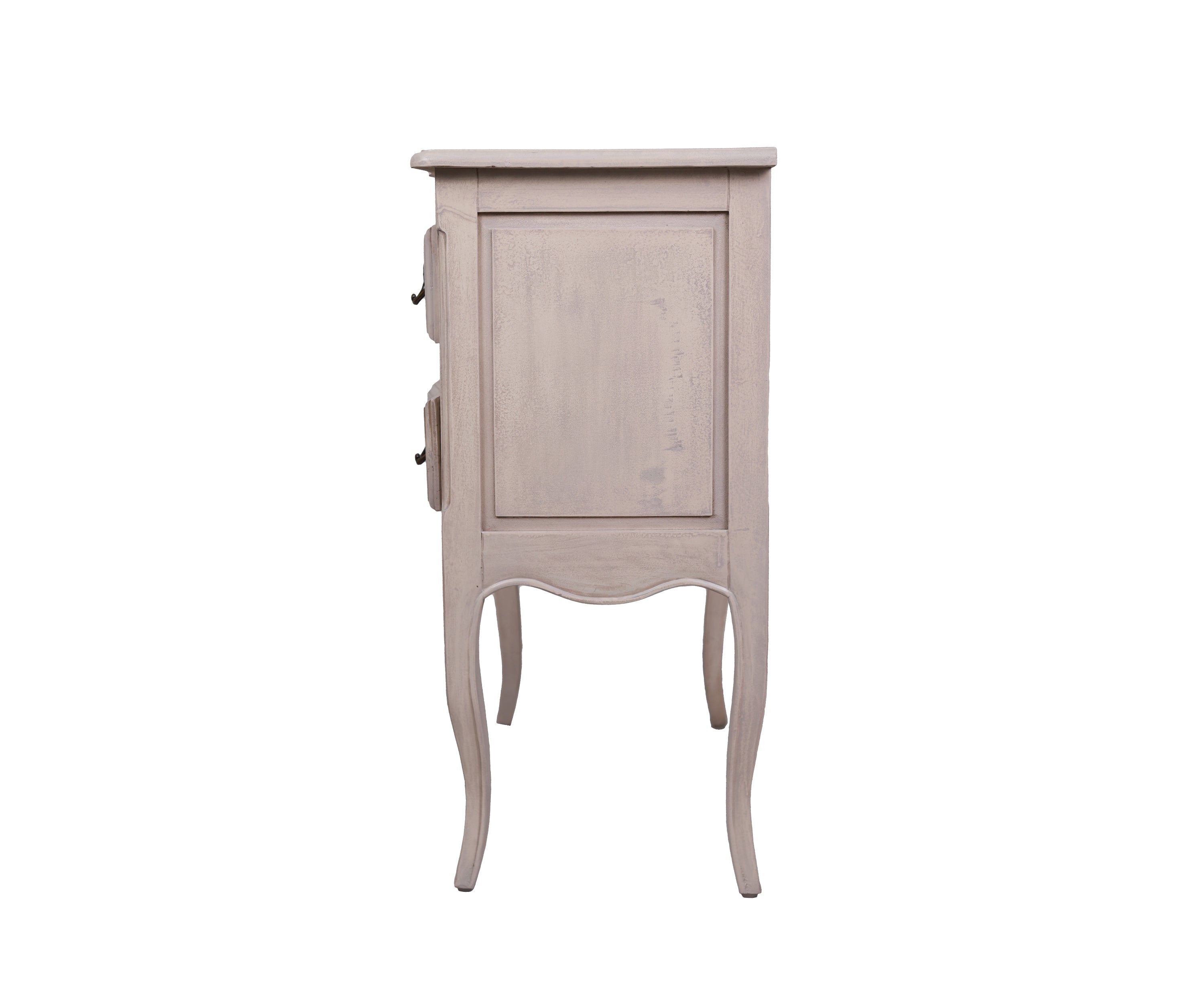 French Provincial Limed White Two-Drawer Chest