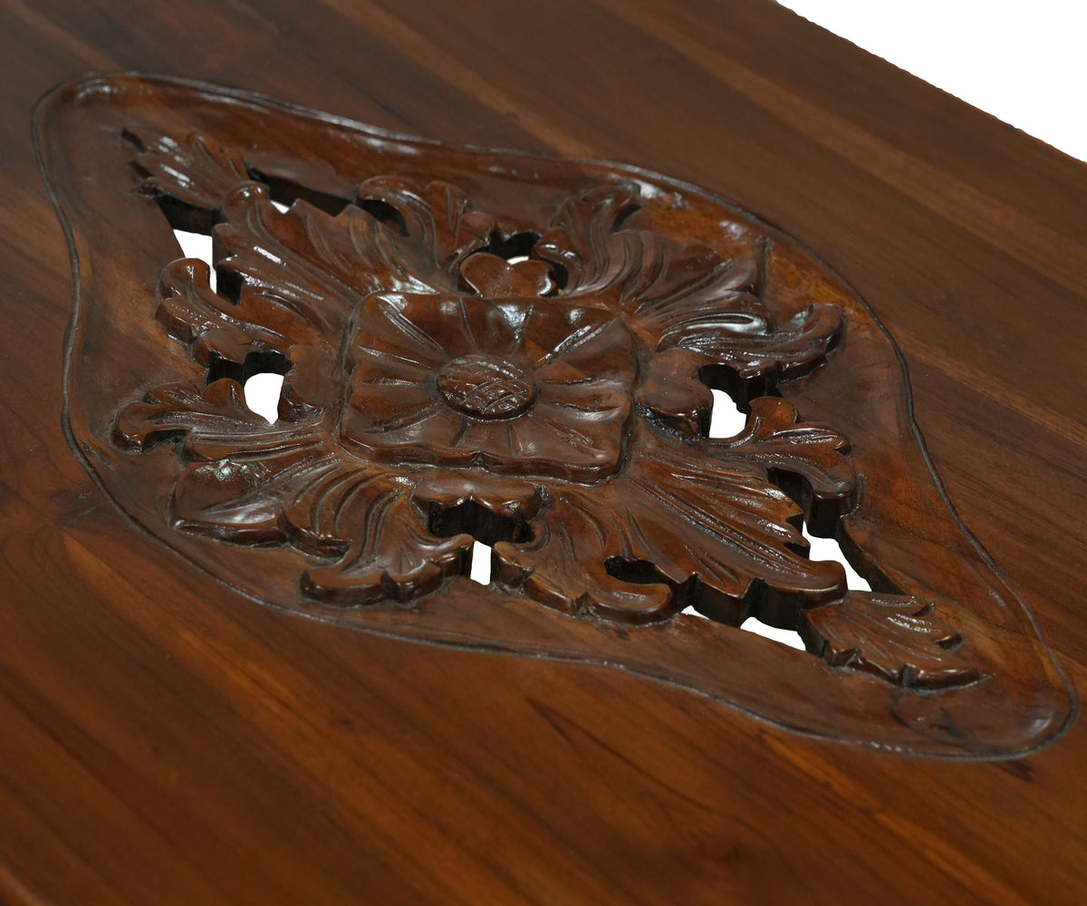 Carved Teak French Coffee Table